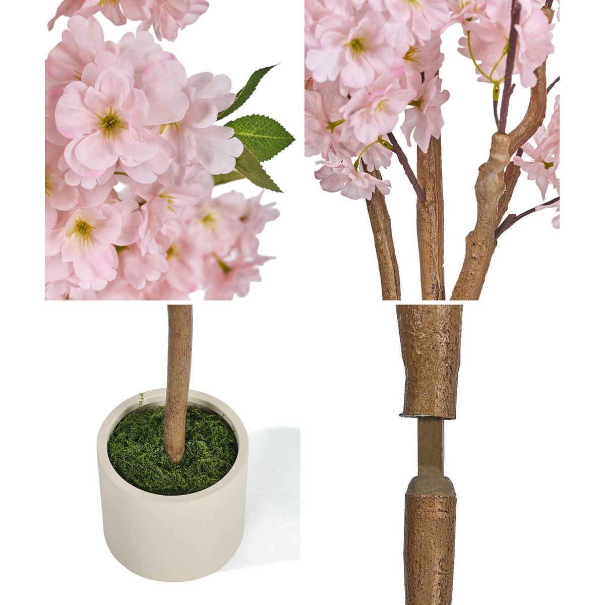 Livsip 2 Pack Artificial Cherry Blossom Tree 180cm Lifelike Potted Faux Plants