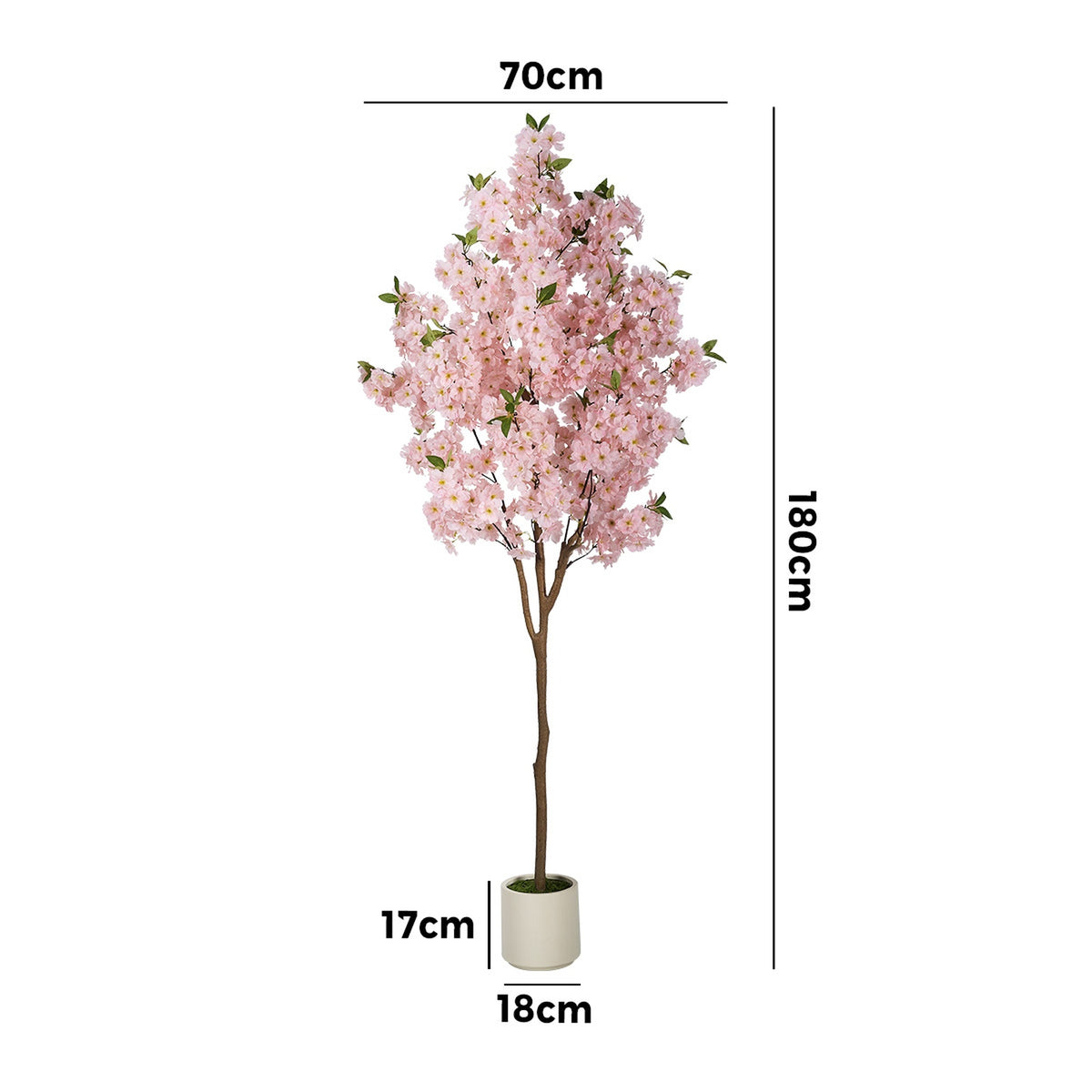 Livsip 180cm Artificial Cherry Blossom Tree Lifelike Potted Faux Plants