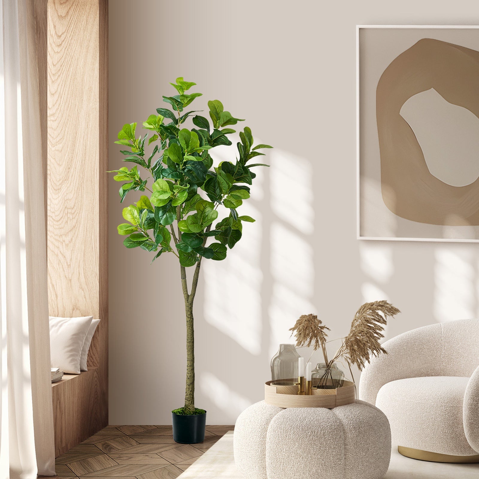 Livsip 150cm Artificial Fiddle Leaf Fig Tree Potted Faux Plant Home Decor