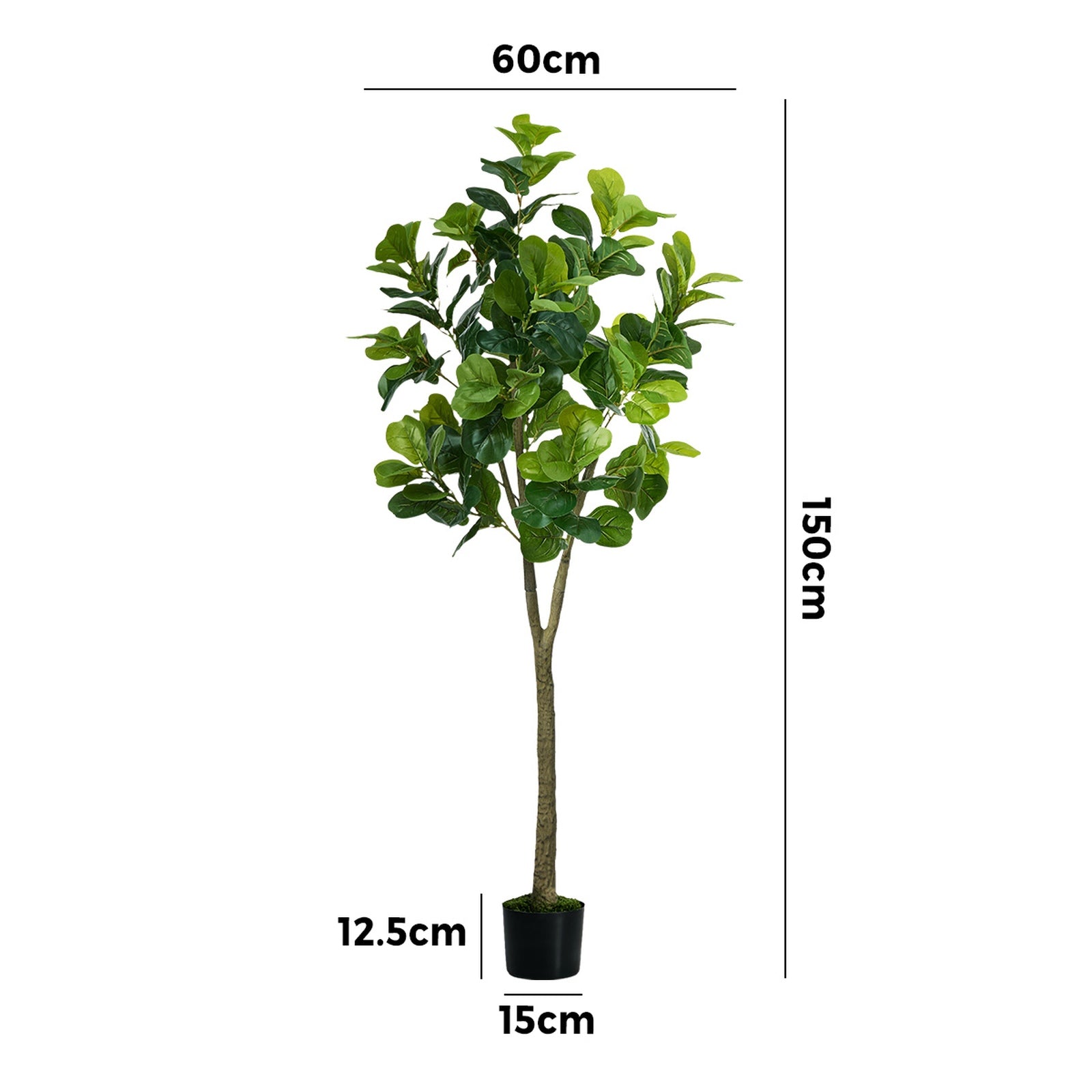 Livsip 150cm Artificial Fiddle Leaf Fig Tree Potted Faux Plant Home Decor