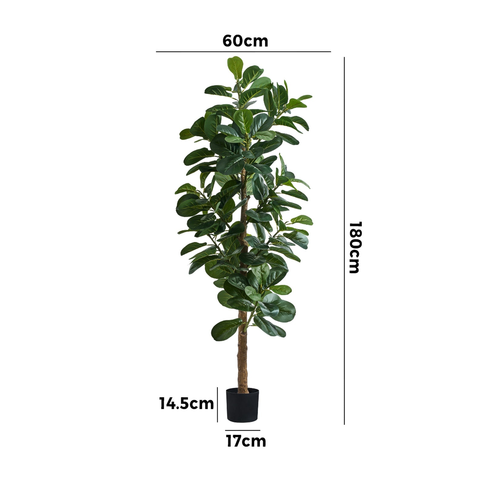 Livsip 180cm Artificial Fiddle Leaf Fig Tree Lifelike Faux Plants Home Decor - Sunyee