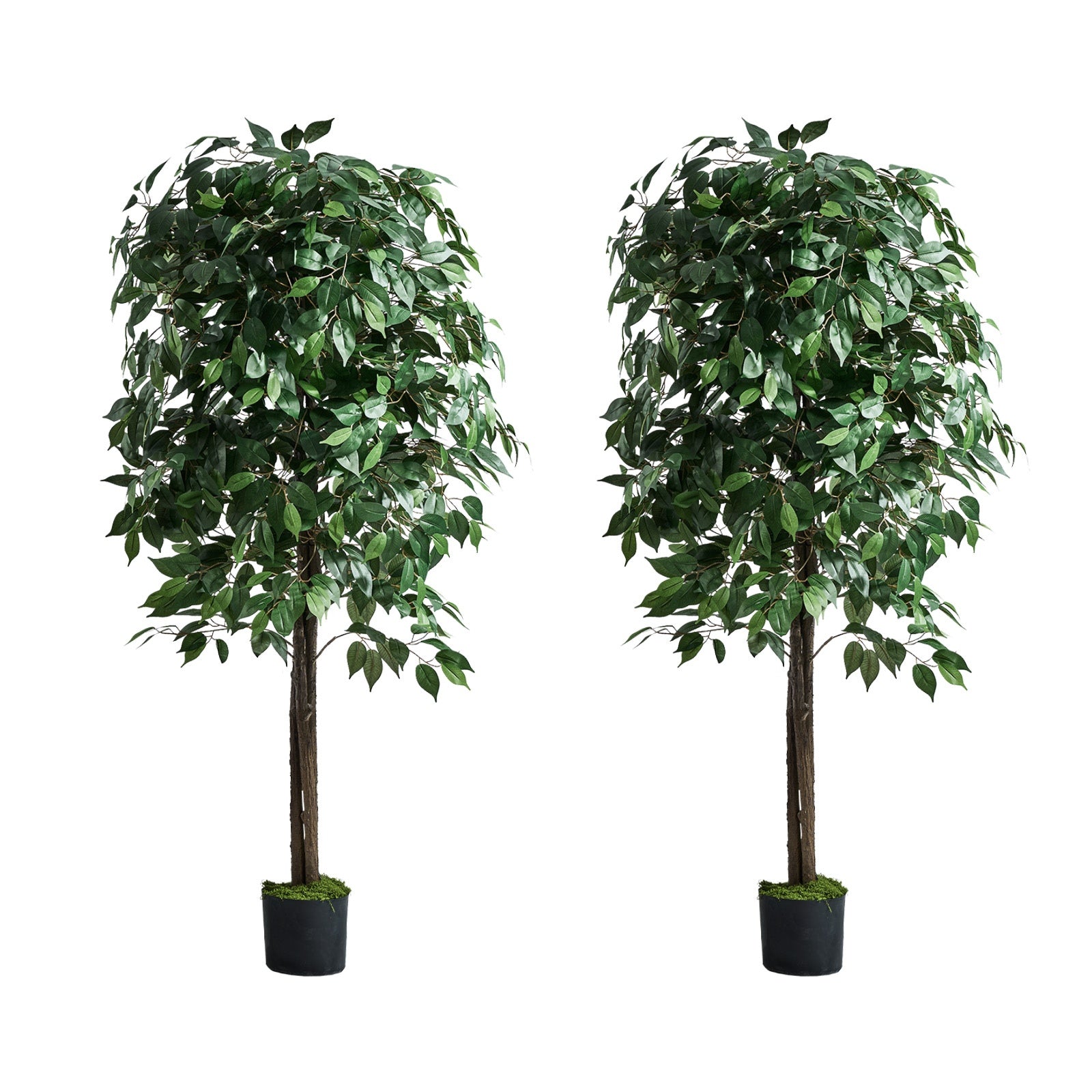 Livsip 2 Pack 150cm Artificial Ficus Tree Faux Potted Plants Home Garden Decor - Sunyee