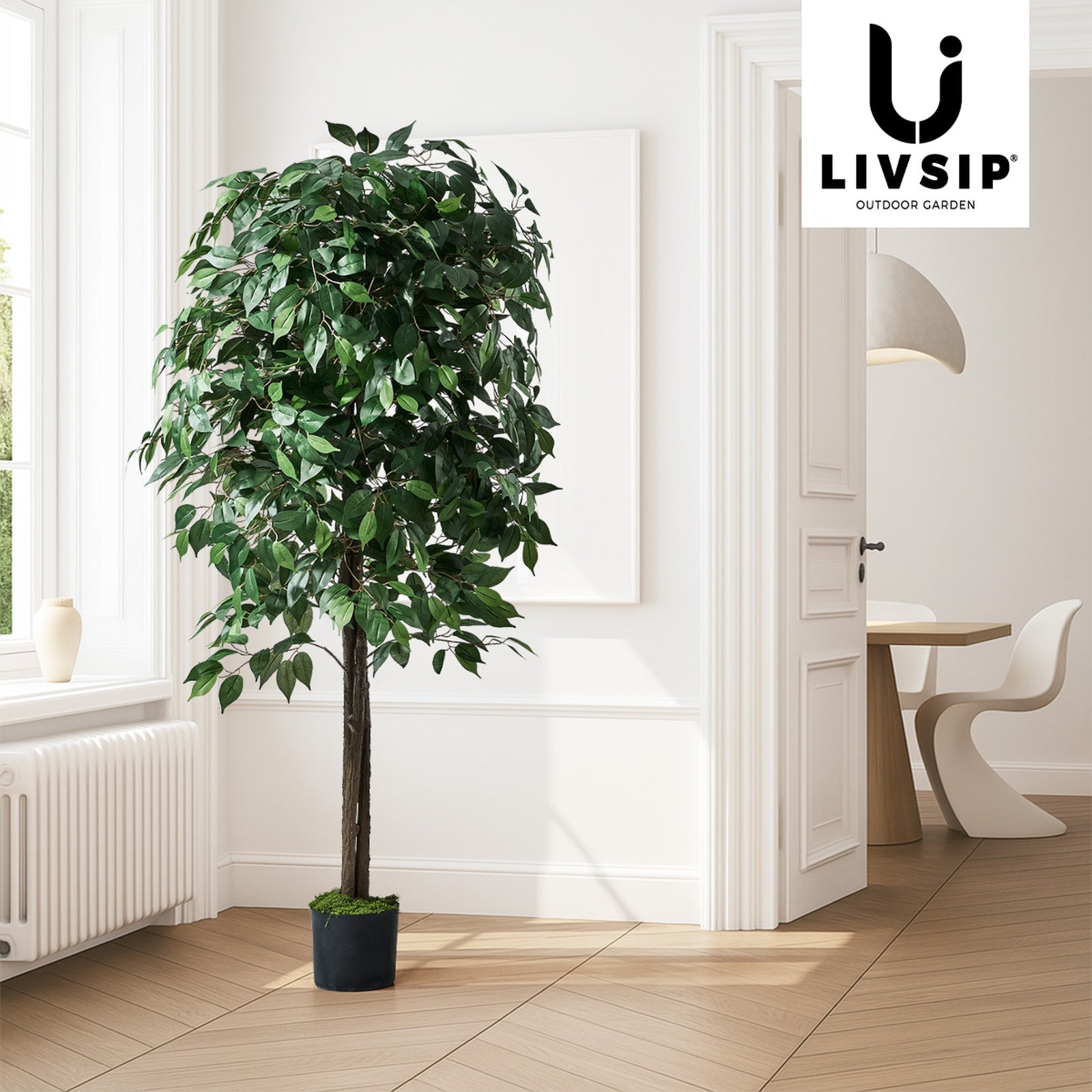 Livsip 150cm Artificial Ficus Tree Lifelike Faux Potted Plants Home Garden Decor - Sunyee