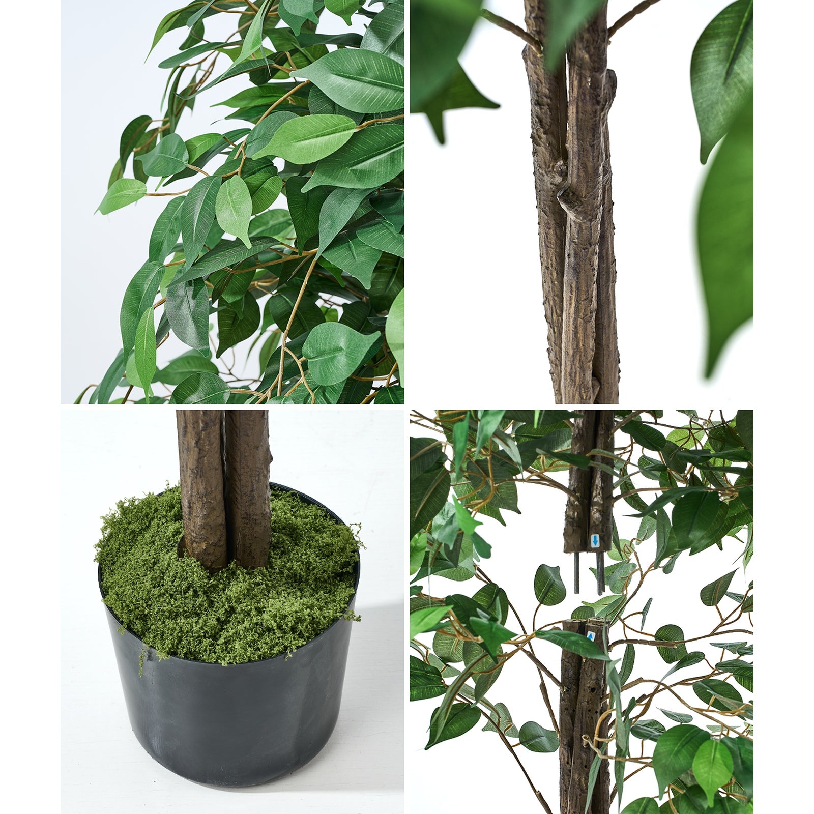 Livsip 180cm Artificial Ficus Tree Lifelike Faux Potted Plants Home Garden Decor - Sunyee