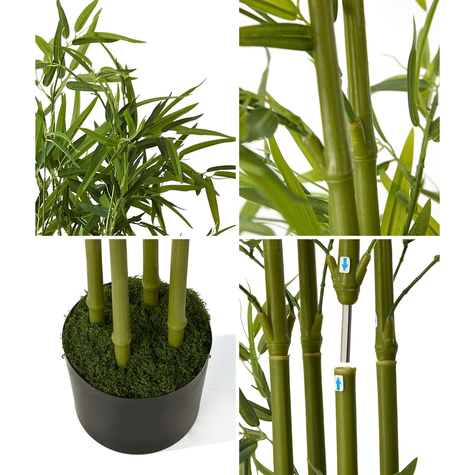 Livsip 2 Pack Artificial Bamboo Tree 150cm Potted Faux Plant Outdoor Home Decor