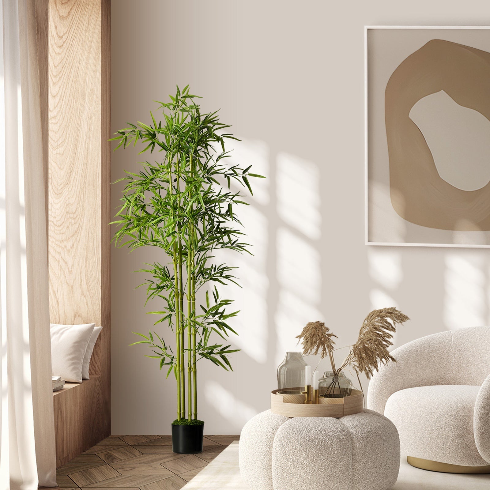 Livsip 150cm Artificial Bamboo Tree Realistic Potted Faux Plant Home Decor