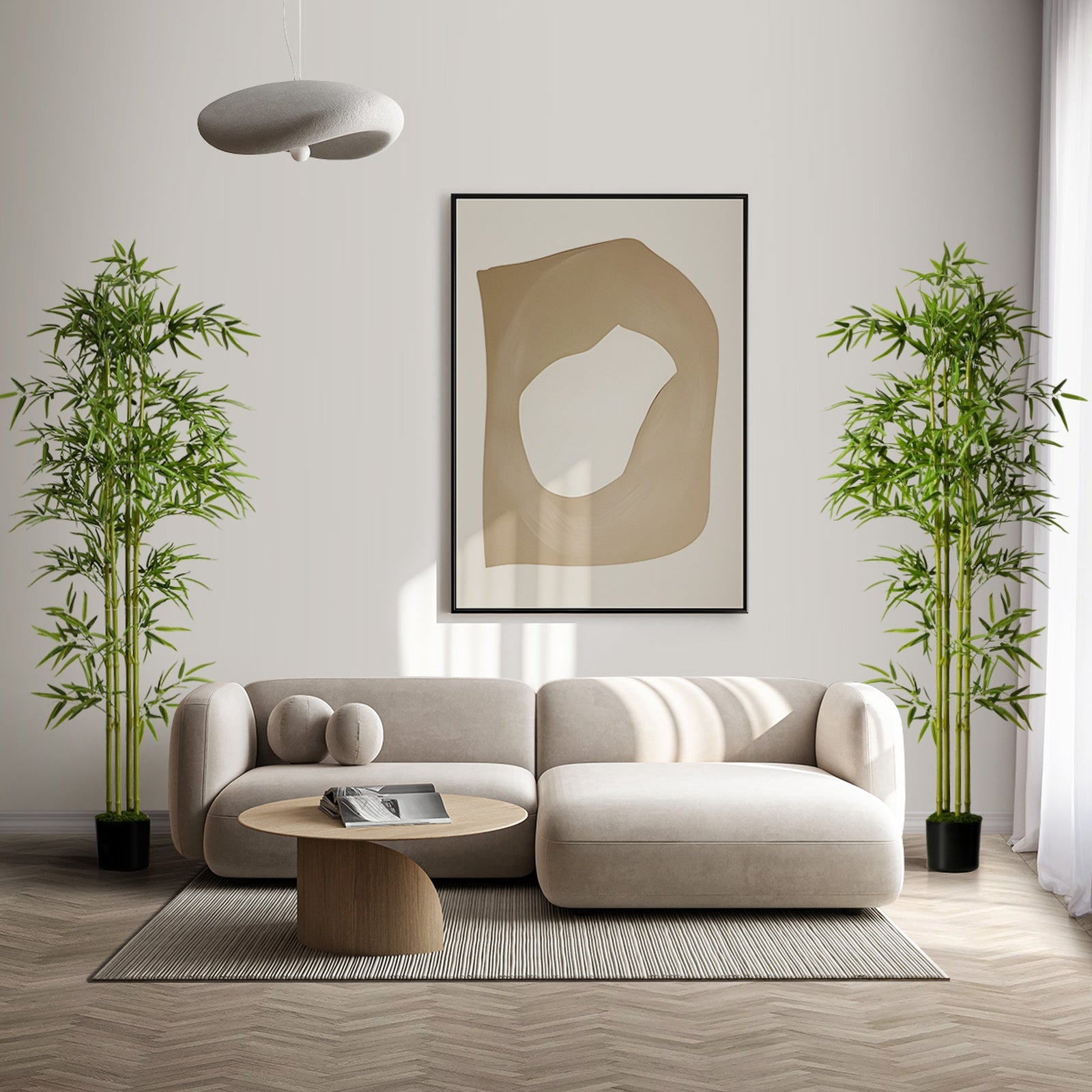 Livsip 2 Pack Artificial Bamboo Tree 180cm Faux Potted Plant Home Garden Decor - Sunyee