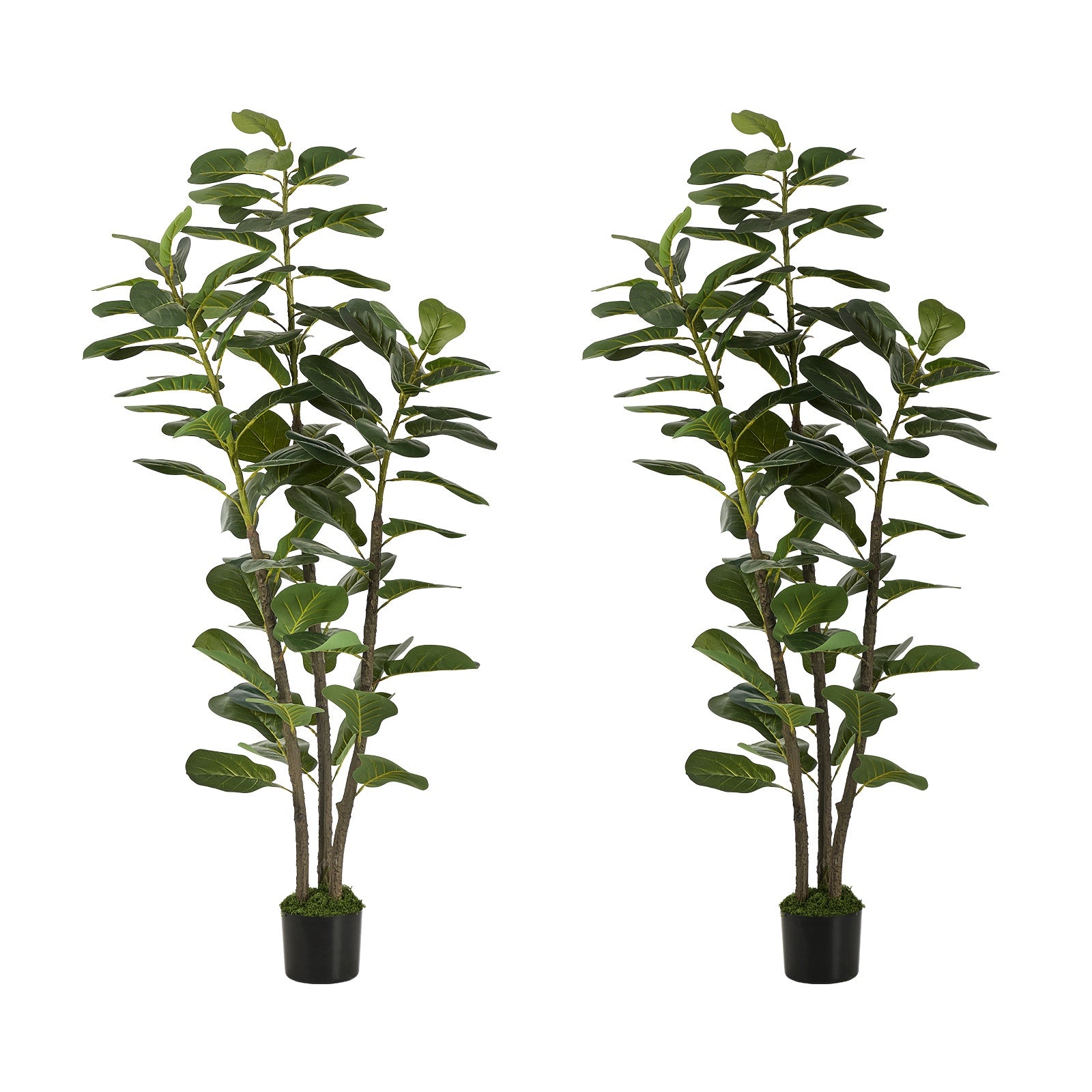 Livsip 2PCS Artificial Fiddle Leaf Fig Tree 150cm Lifelike Faux Potted Plant - Sunyee