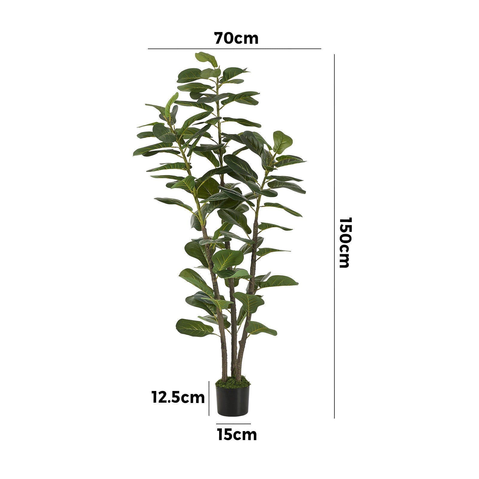 Livsip 150cm Artificial Fiddle Leaf Fig Tree Lifelike Faux Potted Plant - Sunyee