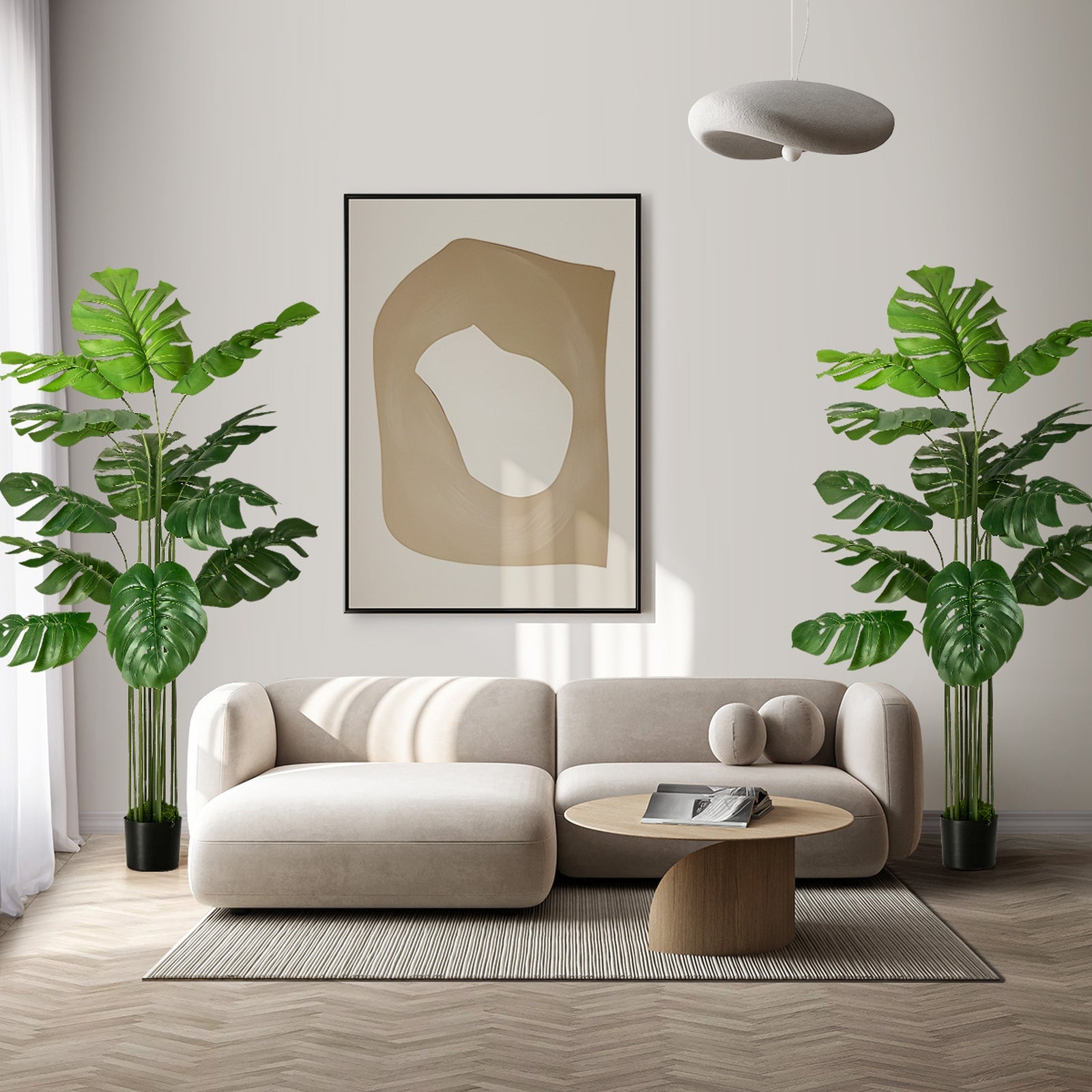 Livsip 2 Pack Artificial Tree 150cm Faux Monstera Deliciosa Plant Home Decor