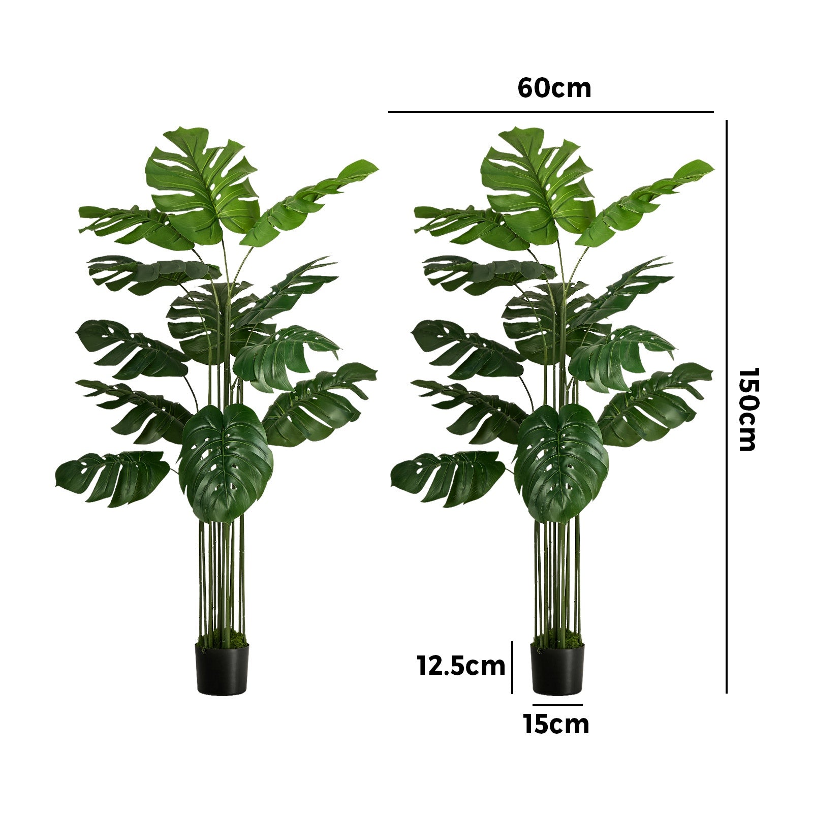 Livsip 2 Pack Artificial Tree 150cm Faux Monstera Deliciosa Plant Home Decor