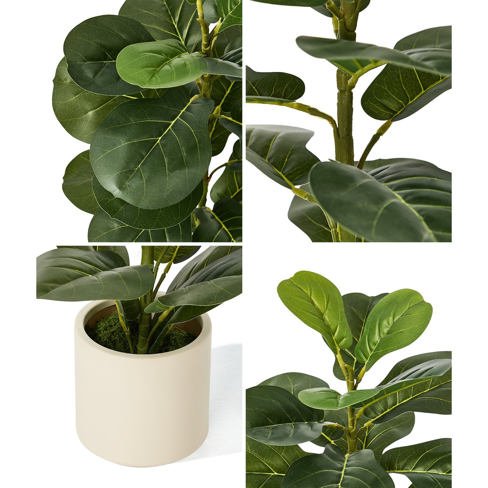 Livsip 2 Pack 90cm Artificial Fiddle Leaf Fig Tree Potted Faux Plant Home Decor