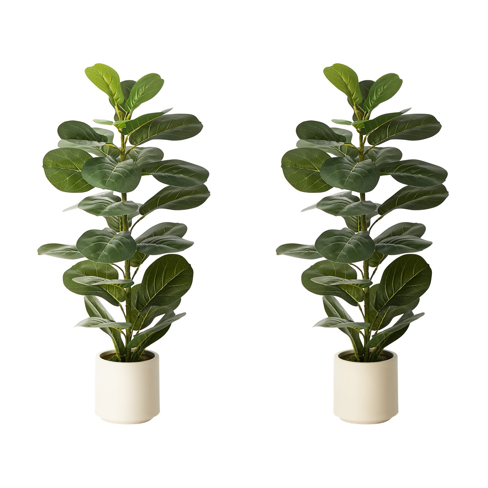 Livsip 2 Pack 90cm Artificial Fiddle Leaf Fig Tree Potted Faux Plant Home Decor