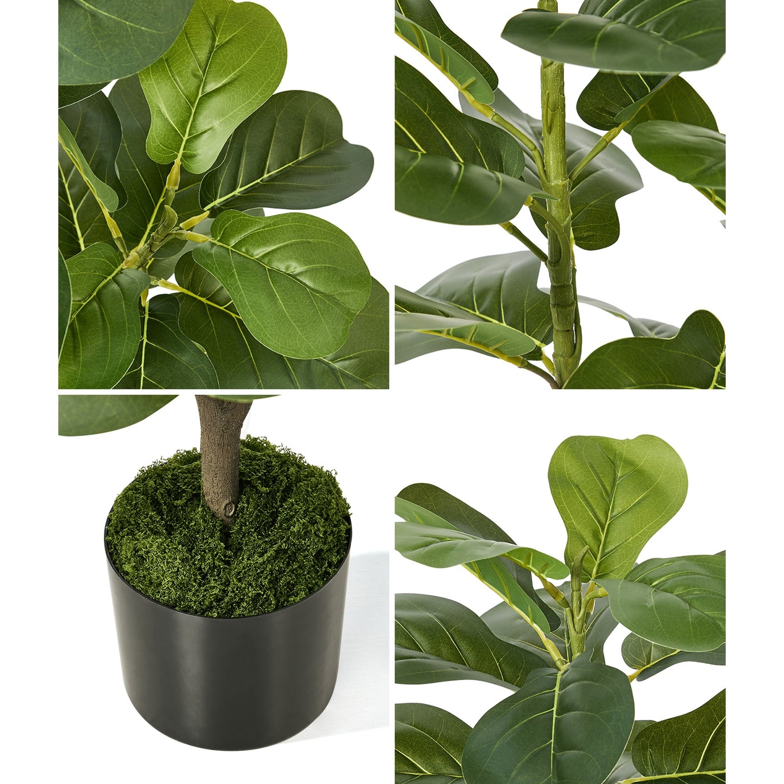 Livsip 2 Pack 95cm Artificial Fiddle Leaf Fig Tree Potted Faux Plant Home Decor