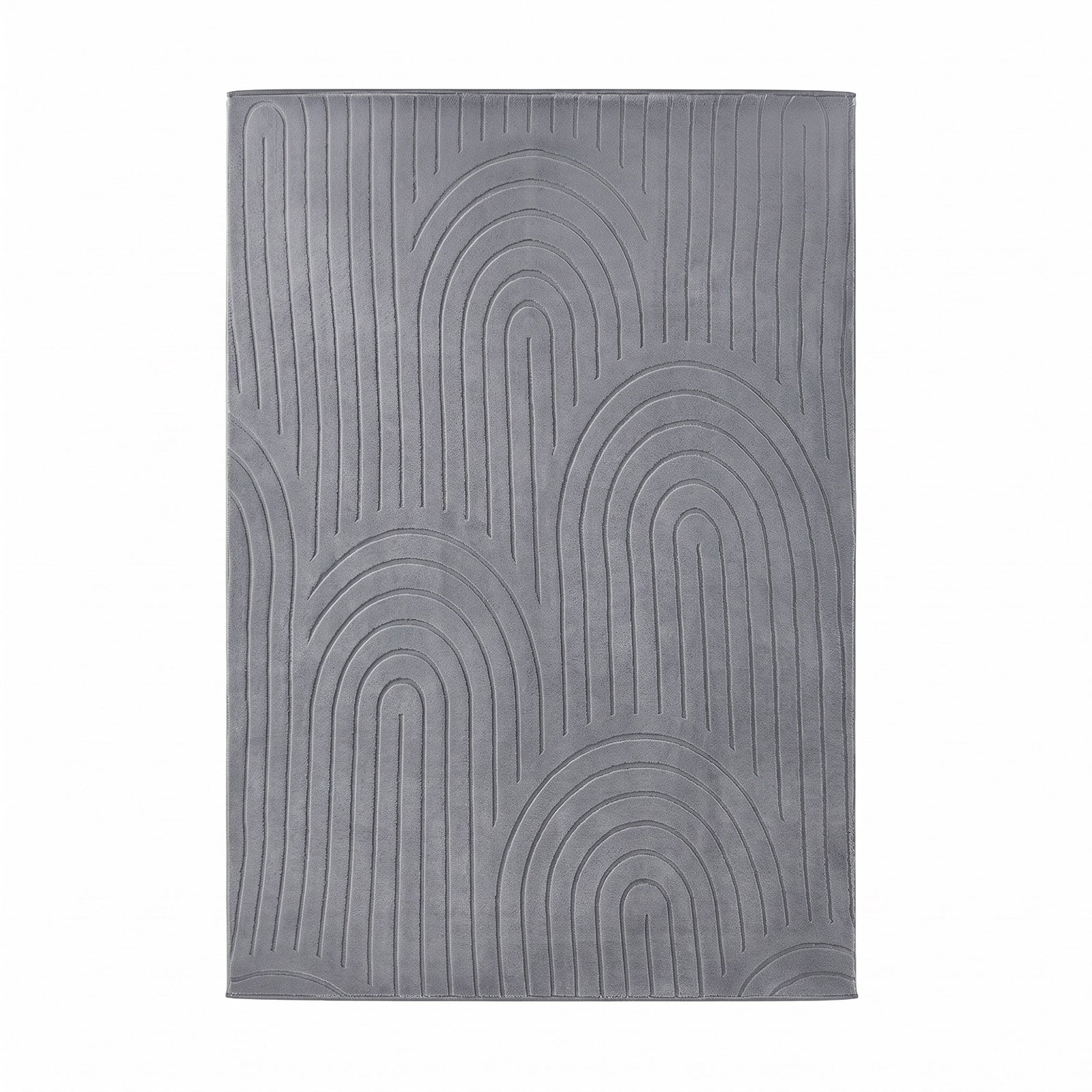 Oikiture Geometric Arch Jacquard Area Rug Modern Floor Carpet 160X230cm Grey