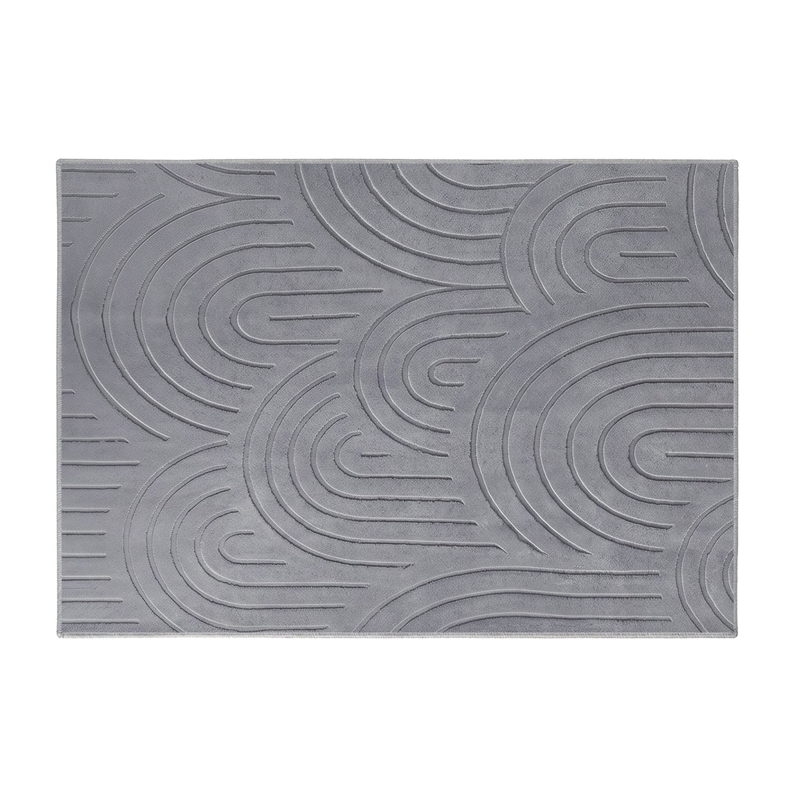 Oikiture Geometric Arch Jacquard Area Rug Modern Floor Carpet 240X340cm Grey