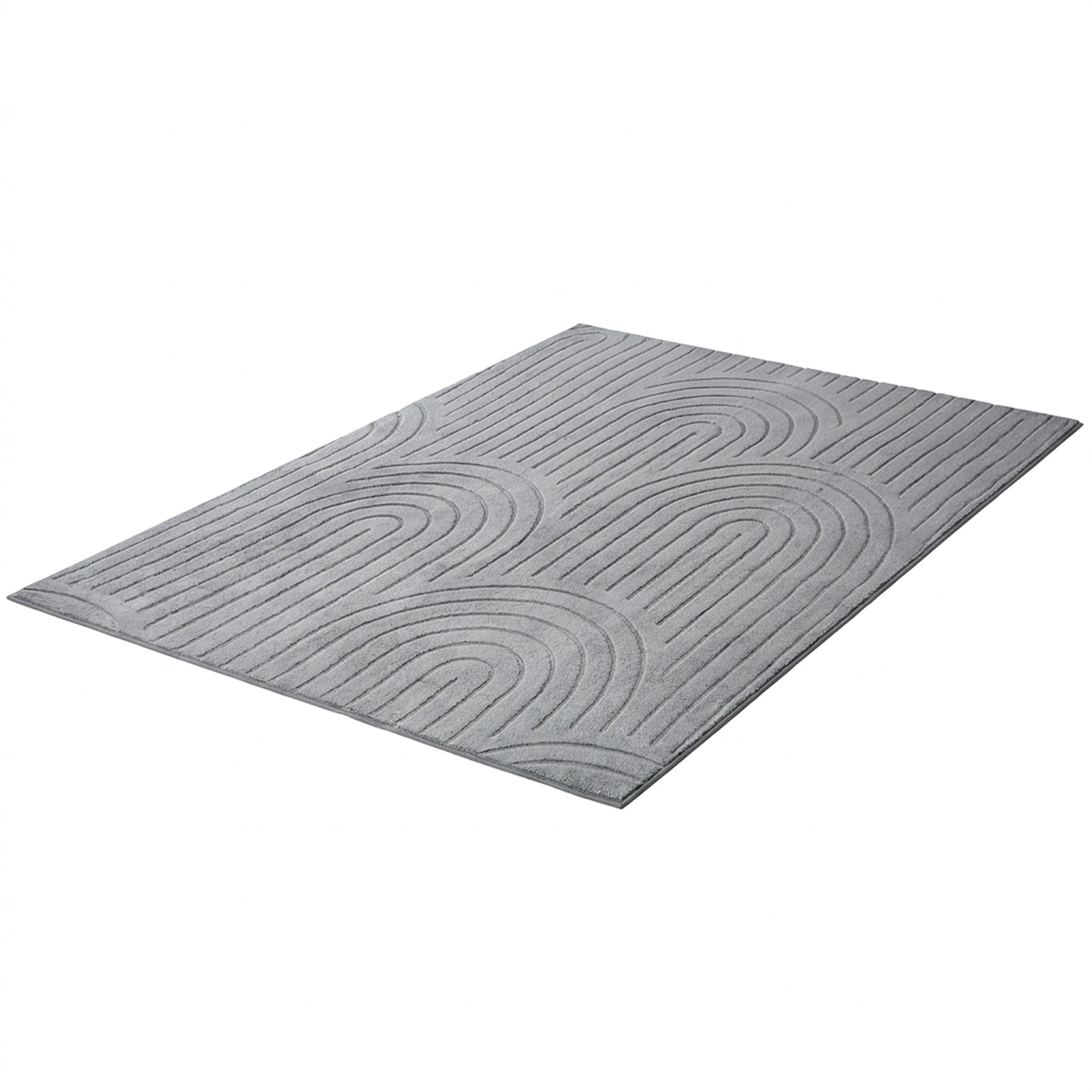 Oikiture Geometric Arch Jacquard Area Rug Modern Floor Carpet 280X380cm Grey