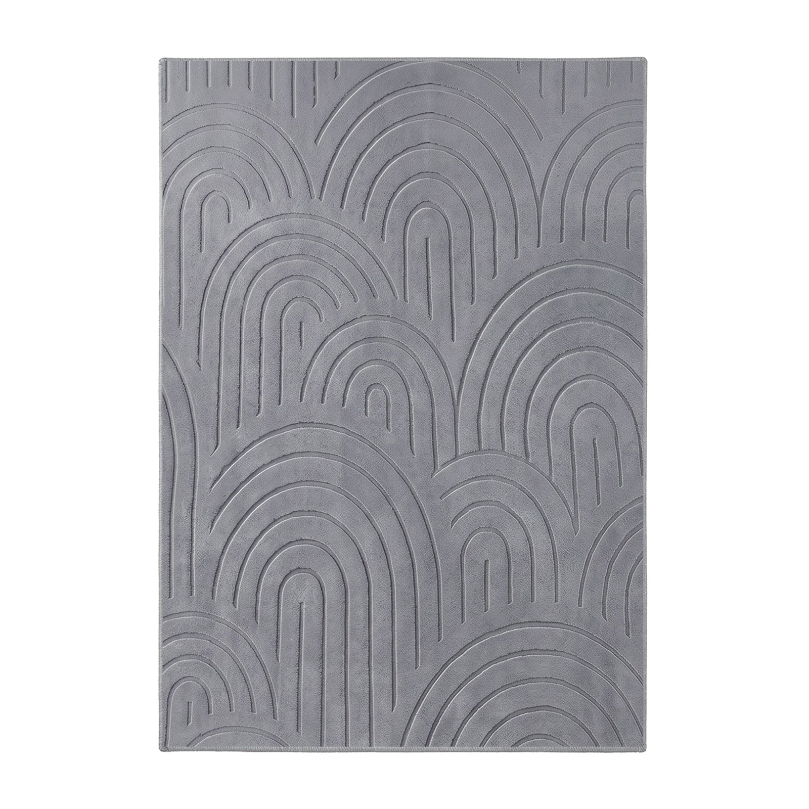 Oikiture Geometric Arch Jacquard Area Rug Modern Floor Carpet 280X380cm Grey