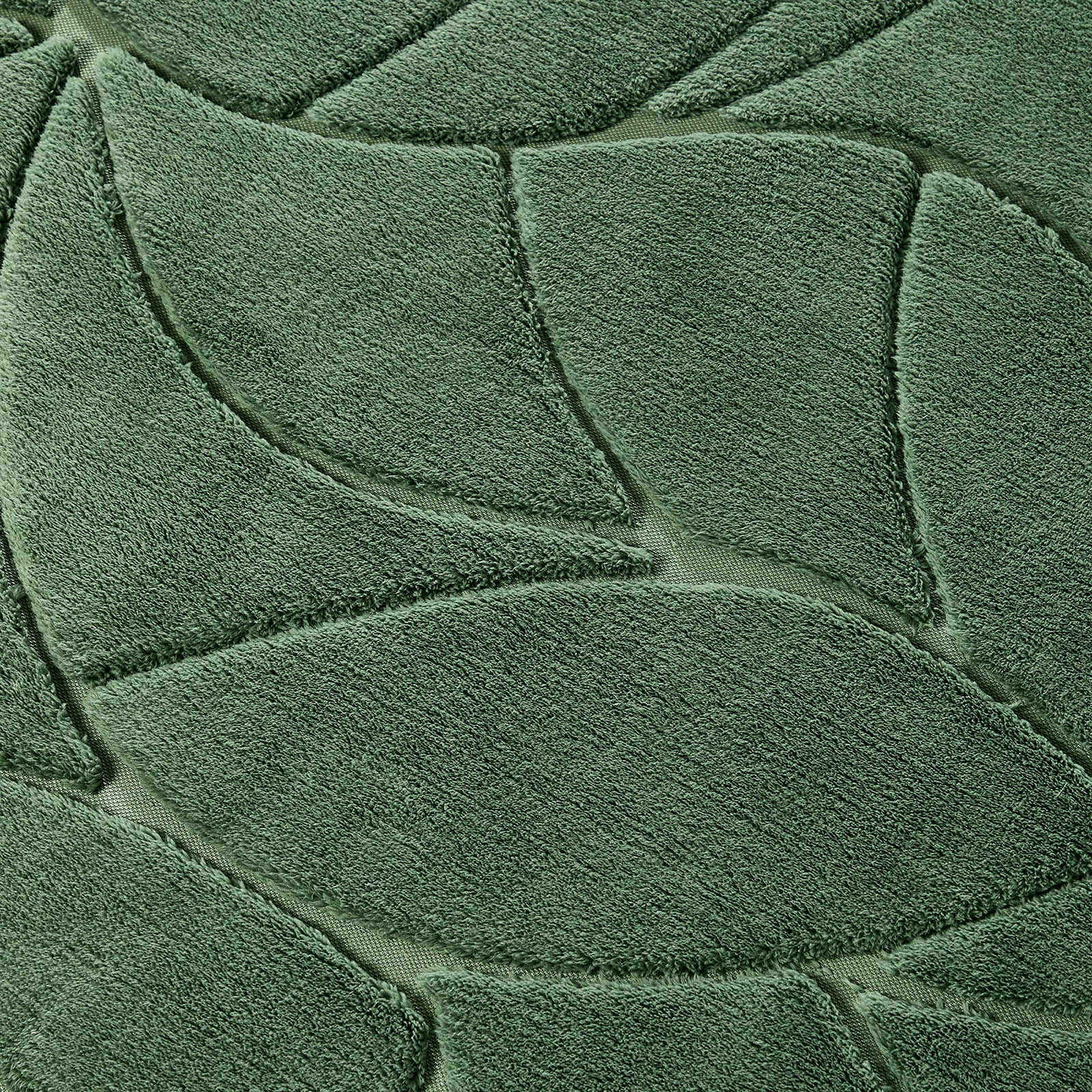 Oikiture Textured Leaf Jacquard Area Rug Floor Carpet Soft Decor 160X230cm Green