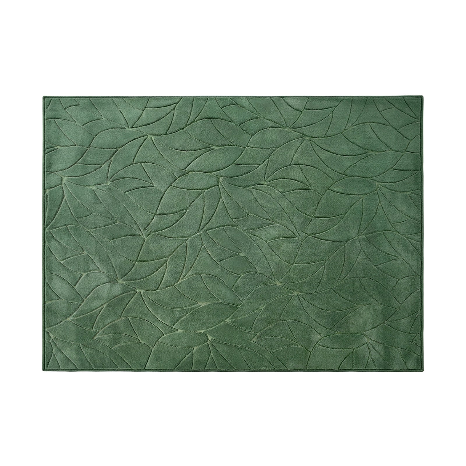 Oikiture Textured Leaf Jacquard Area Rug Floor Carpet Soft Decor 240X340cm Green