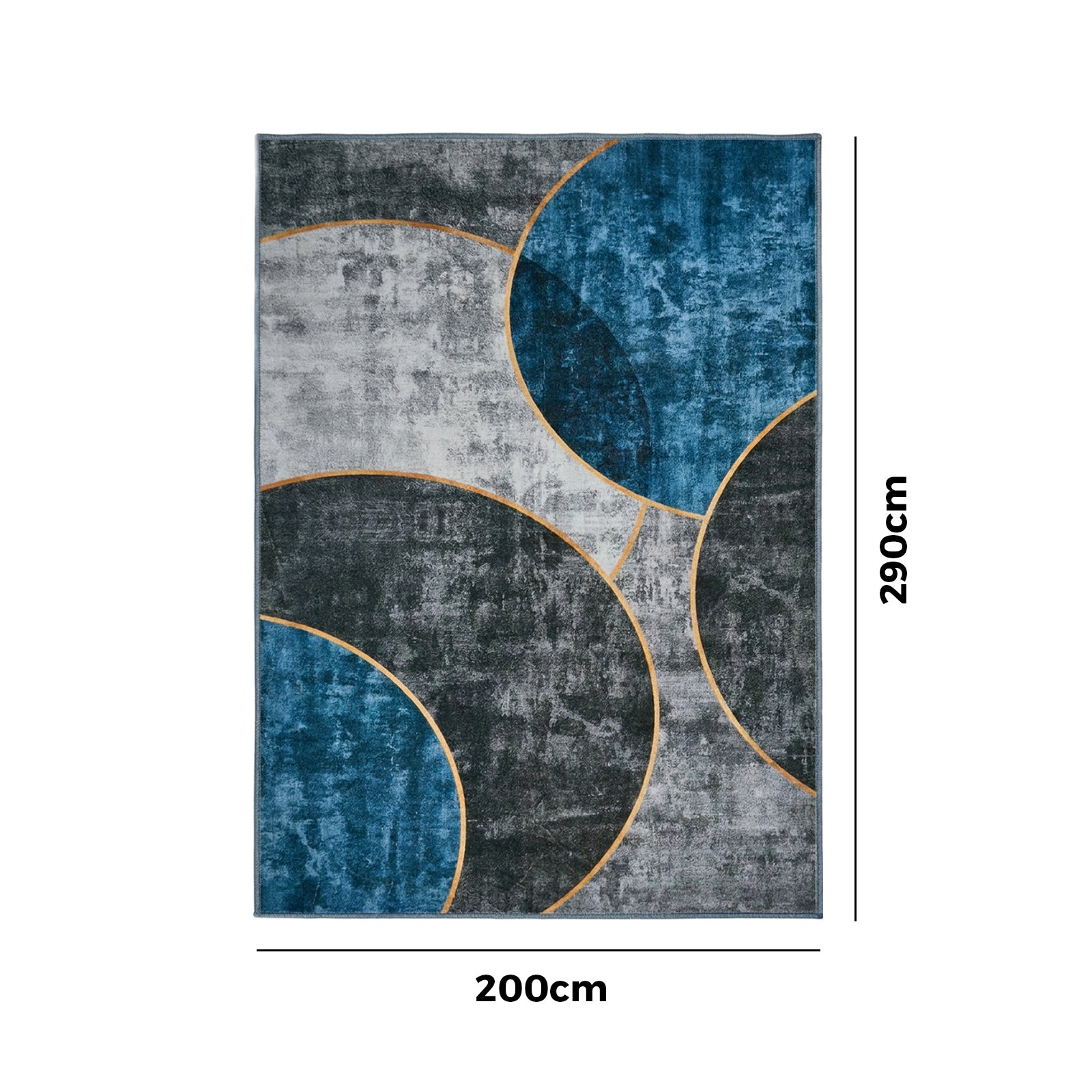 Oikiture Abstract Geometric Area Rug Washable Low Pile Carpet Decor 200X290cm