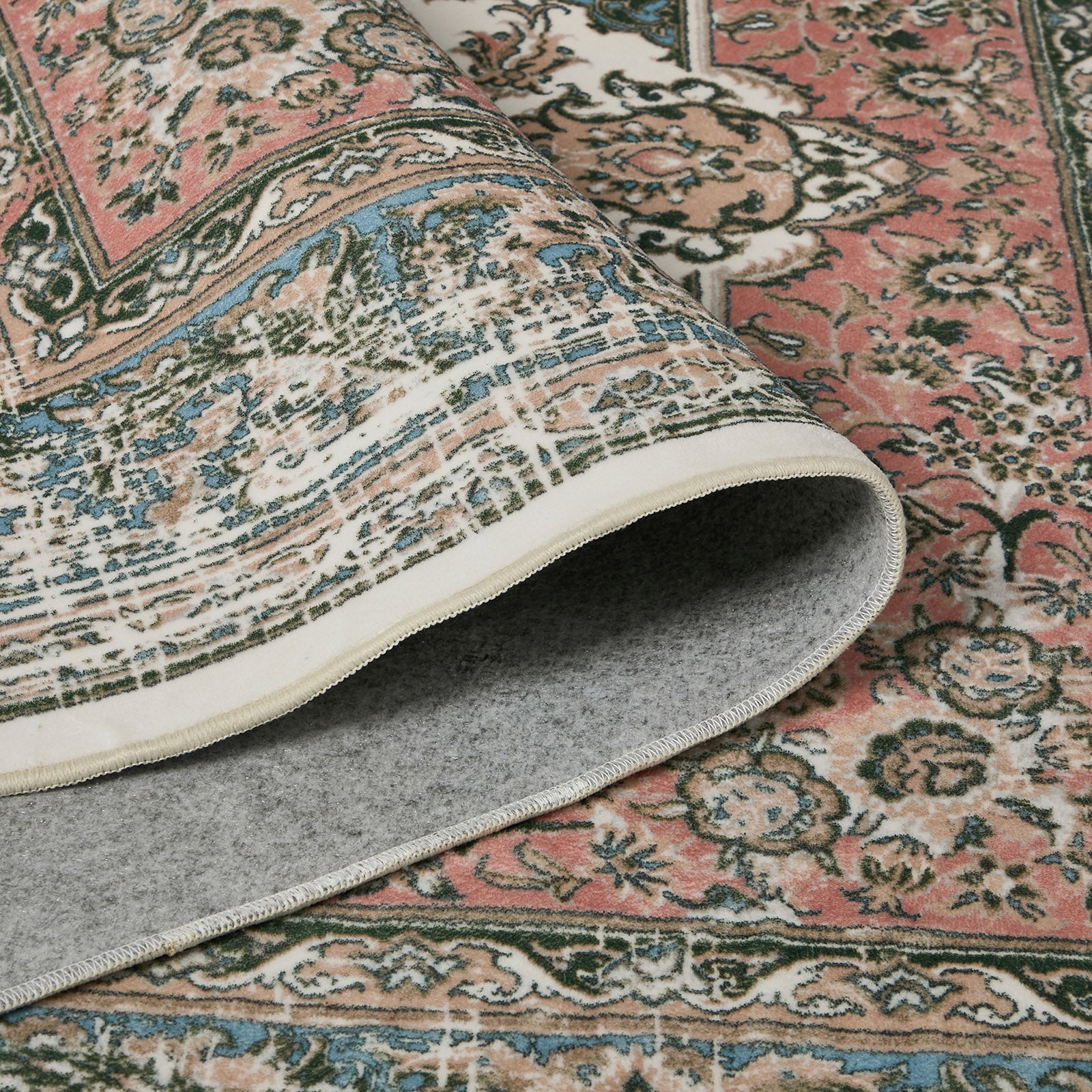 Oikiture Vintage Persian Area Rug Washable Soft Low Pile Carpet 200X290cm