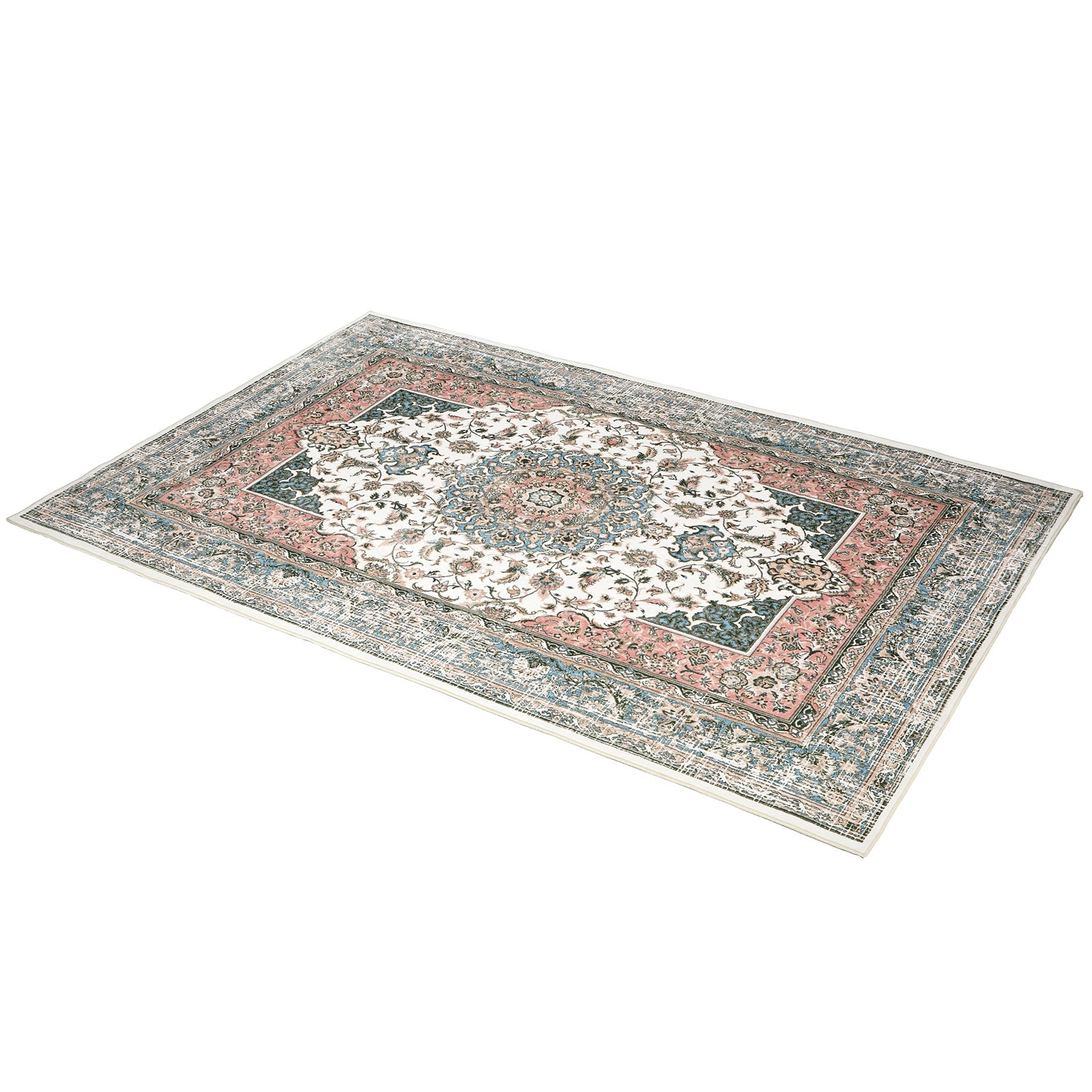 Oikiture Vintage Persian Area Rug Washable Soft Low Pile Carpet 240X340cm