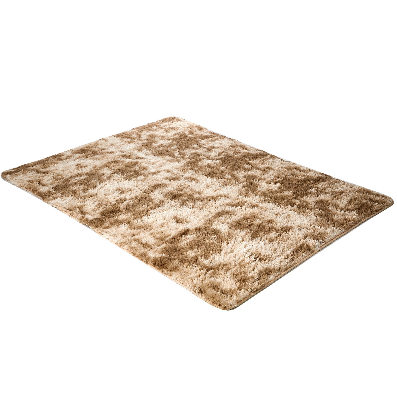 Oikiture Taupe Gradient Fluffy Shaggy Rug Plush Anti Slip 200x290cm Floor Carpet