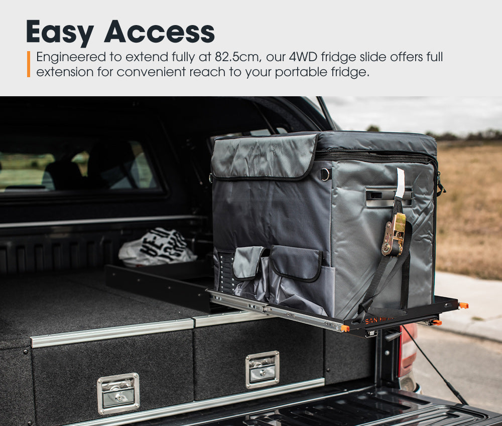 San Hima 75L Fridge Slide With Extendable Table Cutting Board Caravan Parts 90KG - Sunyee