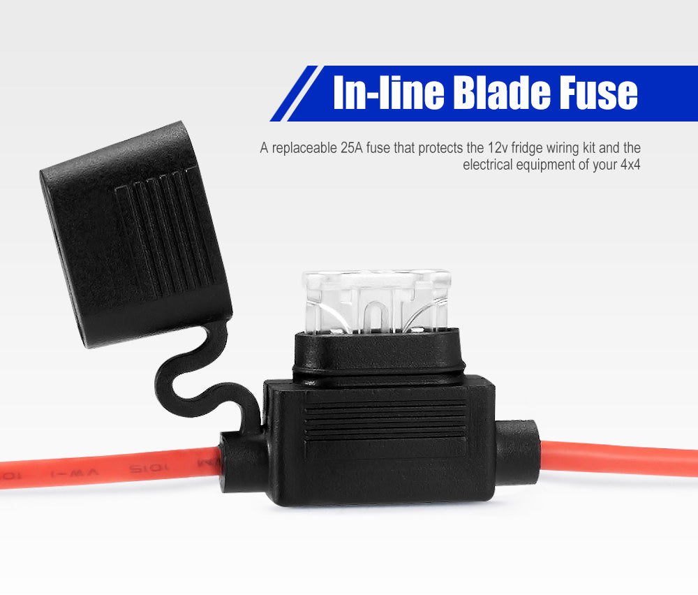 Atem Power 12V Fridge Wiring Kit 6M Cable DC Cig Socket Plug In-line Fuse 4x4 4WD - Sunyee