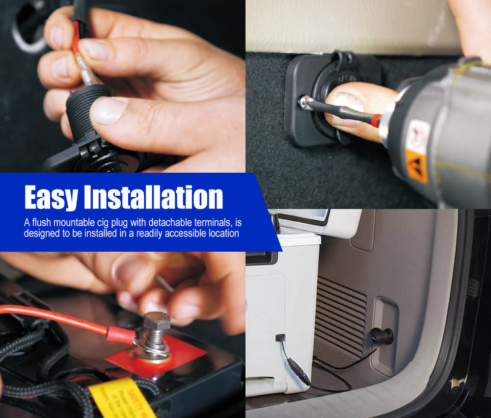 Atem Power 12V Fridge Wiring Kit 6M Cable DC Cig Socket Plug In-line Fuse 4x4 4WD - Sunyee