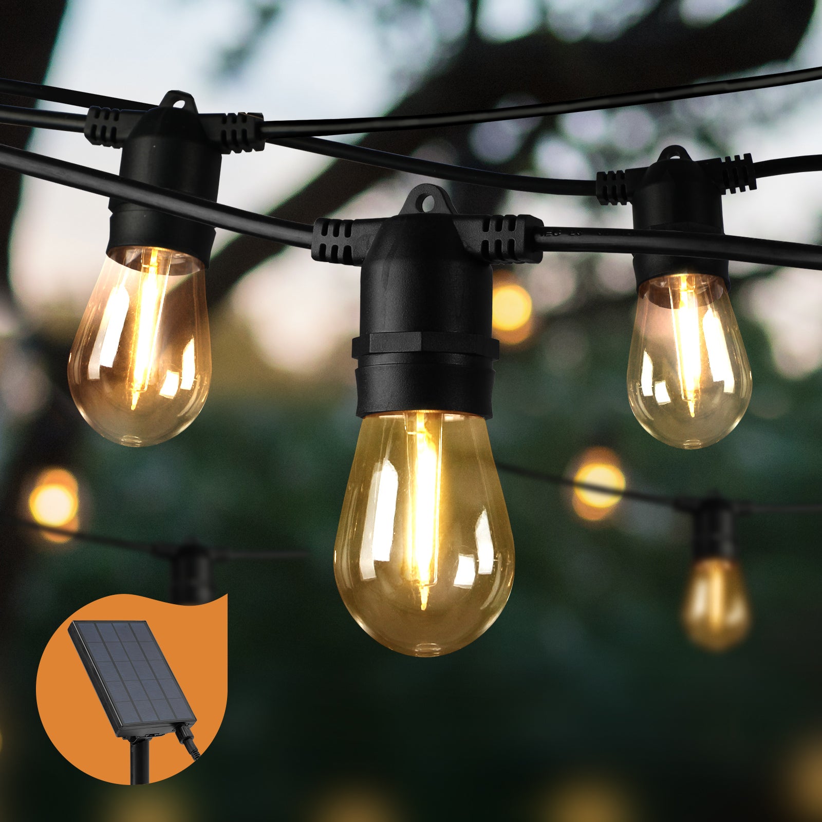 Mazam 30M Solar LED Festoon String Lights Christmas Waterproof Outdoor Garden - Sunyee