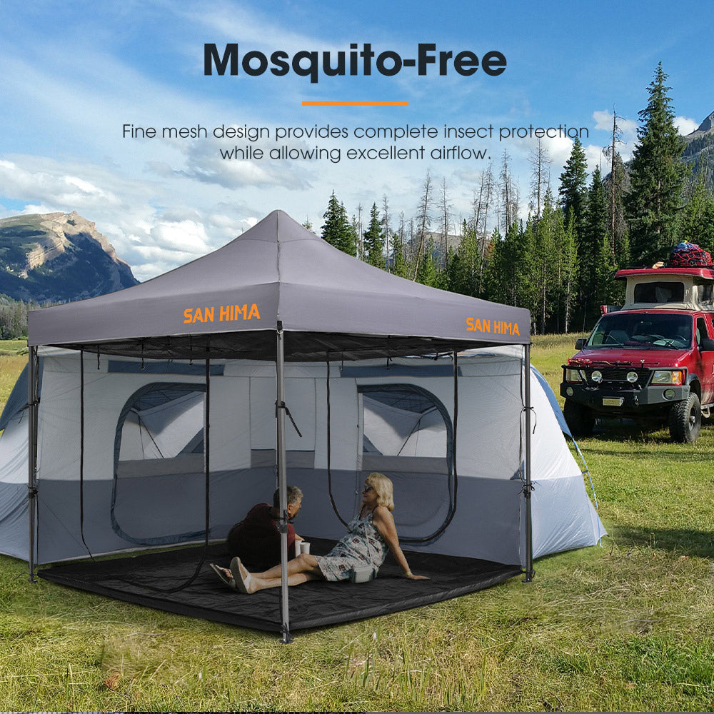 San Hima Portable Gazebo Screen House Waterproof 3m x 3m Zippered Outdoor Camping - Sunyee