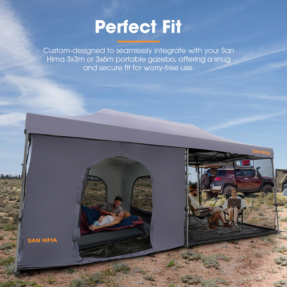 San Hima Portable Gazebo Screen House Waterproof 3m x 3m Zippered Outdoor Camping - Sunyee