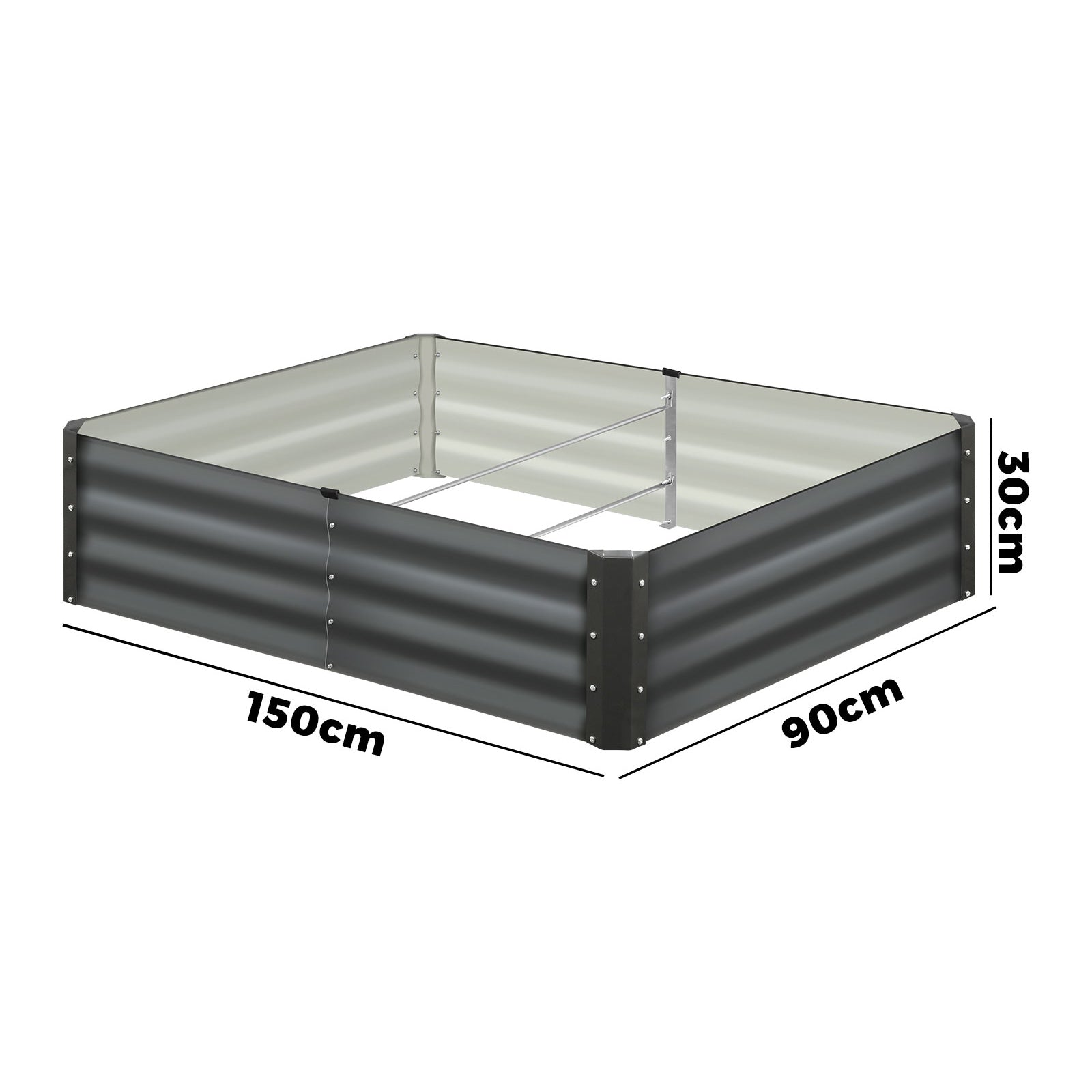 Livsip x4 Garden Bed Raised Instant Planter Galvanised Steel 150x90x30CM - Sunyee