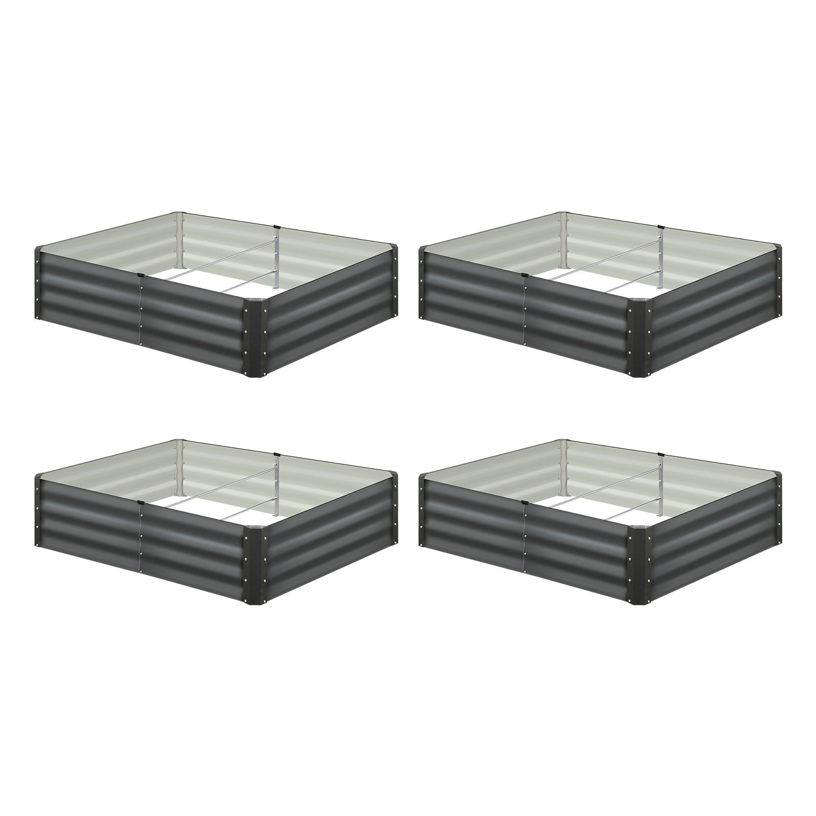 Livsip x4 Garden Bed Raised Instant Planter Galvanised Steel 150x90x30CM - Sunyee