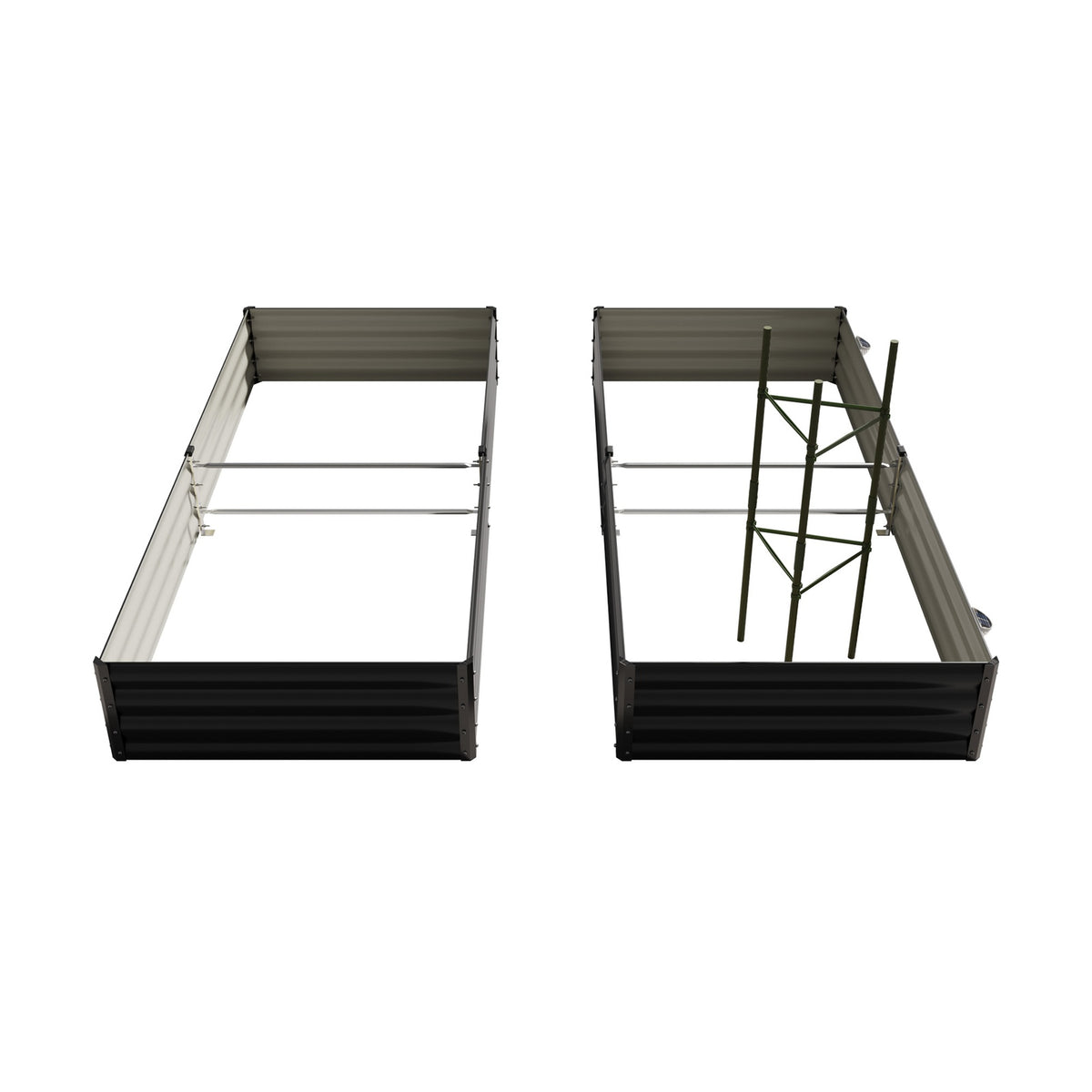Livsip 4x Garden Bed 210x90x30cm LED Plant Stand Box Raised Container Galvanise - Sunyee