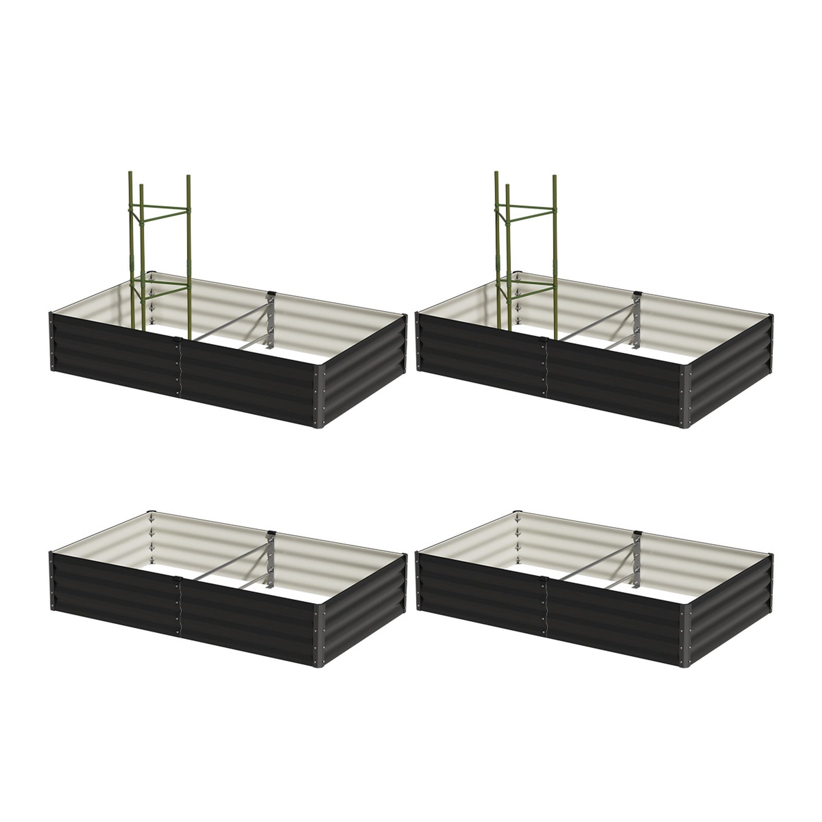 Livsip 4x Garden Bed 150x90x30cm Planter Stand Box Raised Container Galvanise - Sunyee
