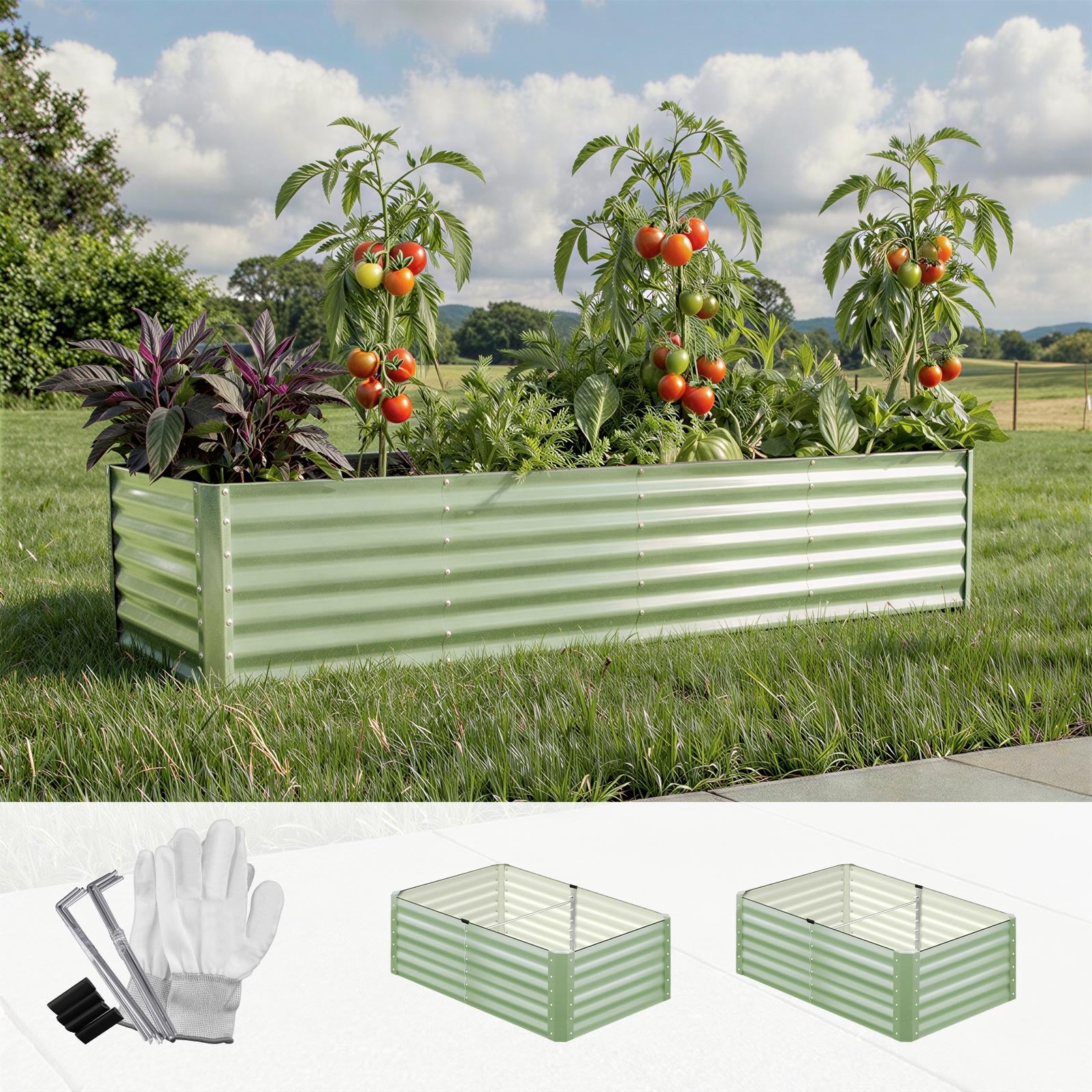 Livsip Garden Bed 240x80x45CM Raised Container Vegetable Planter Box Green - Sunyee