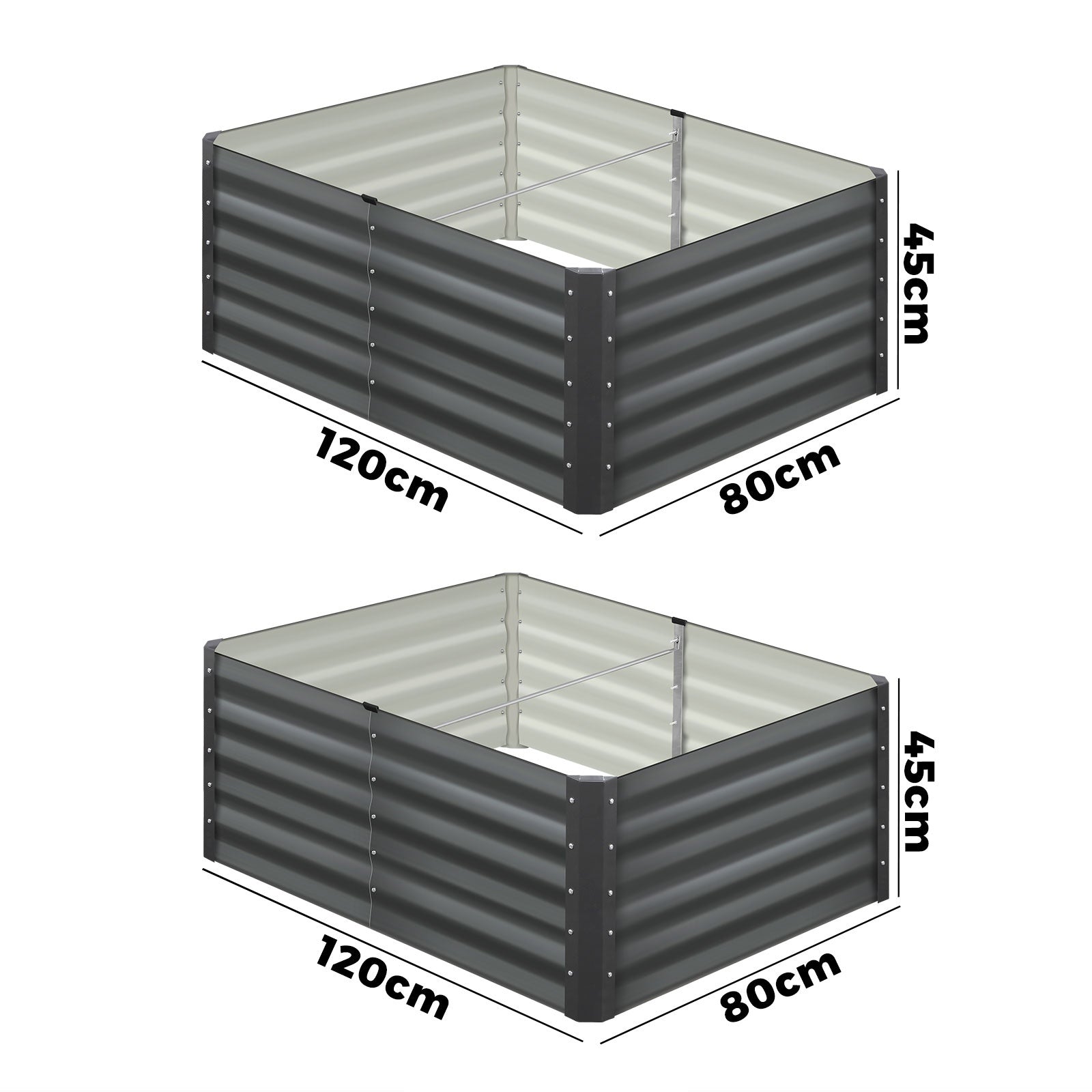 Livsip Garden Raised Bed Vegetable Planter Kit Galvanised Steel 240x80x45CM - Sunyee