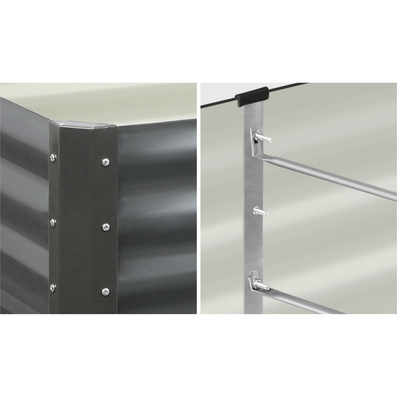 Livsip x2 Garden Raised Bed Vegetable Planter Kit Galvanised Steel 240x80x45CM - Sunyee