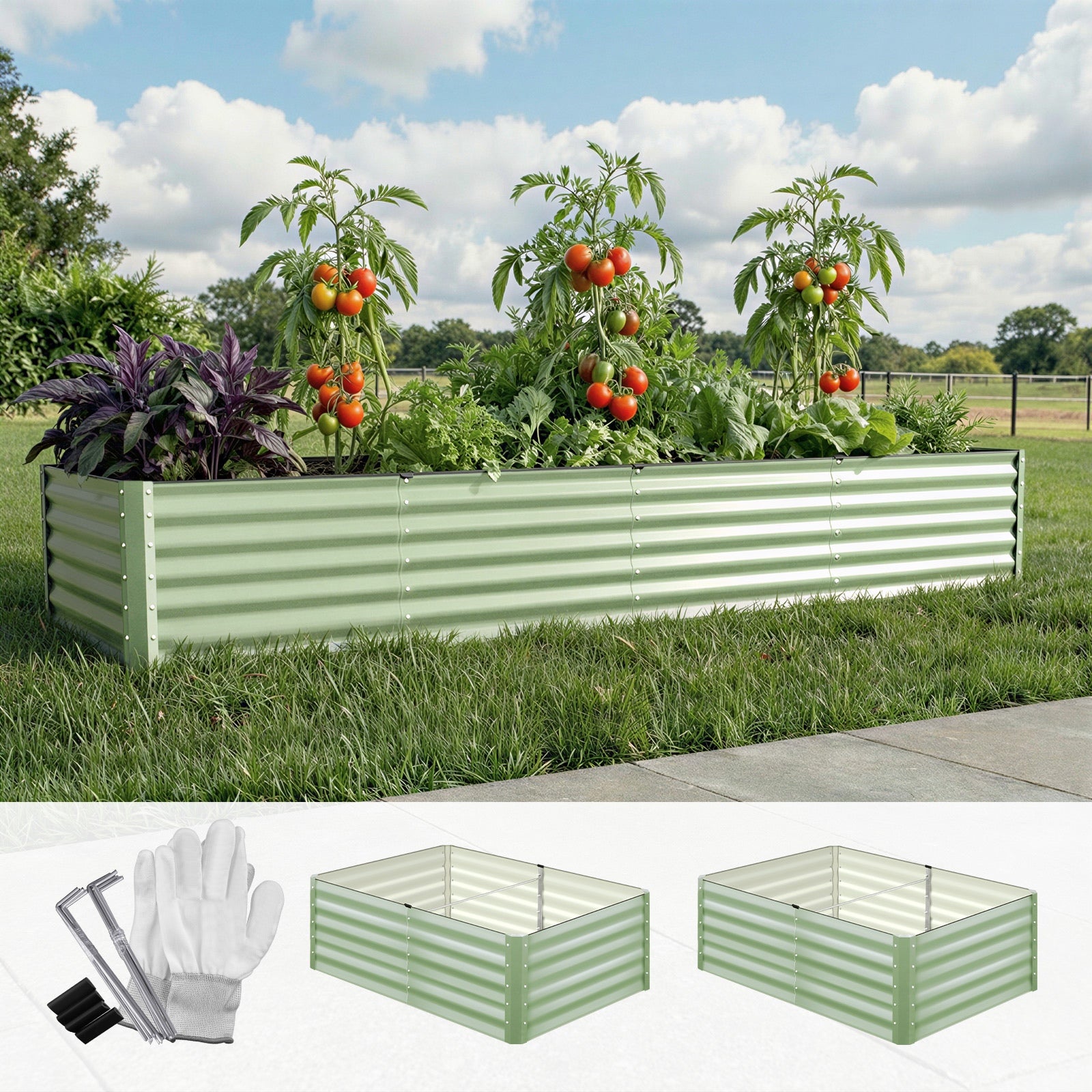 Livsip Garden Bed 320x80x45CM Raised Container Vegetable Planter Box Green - Sunyee