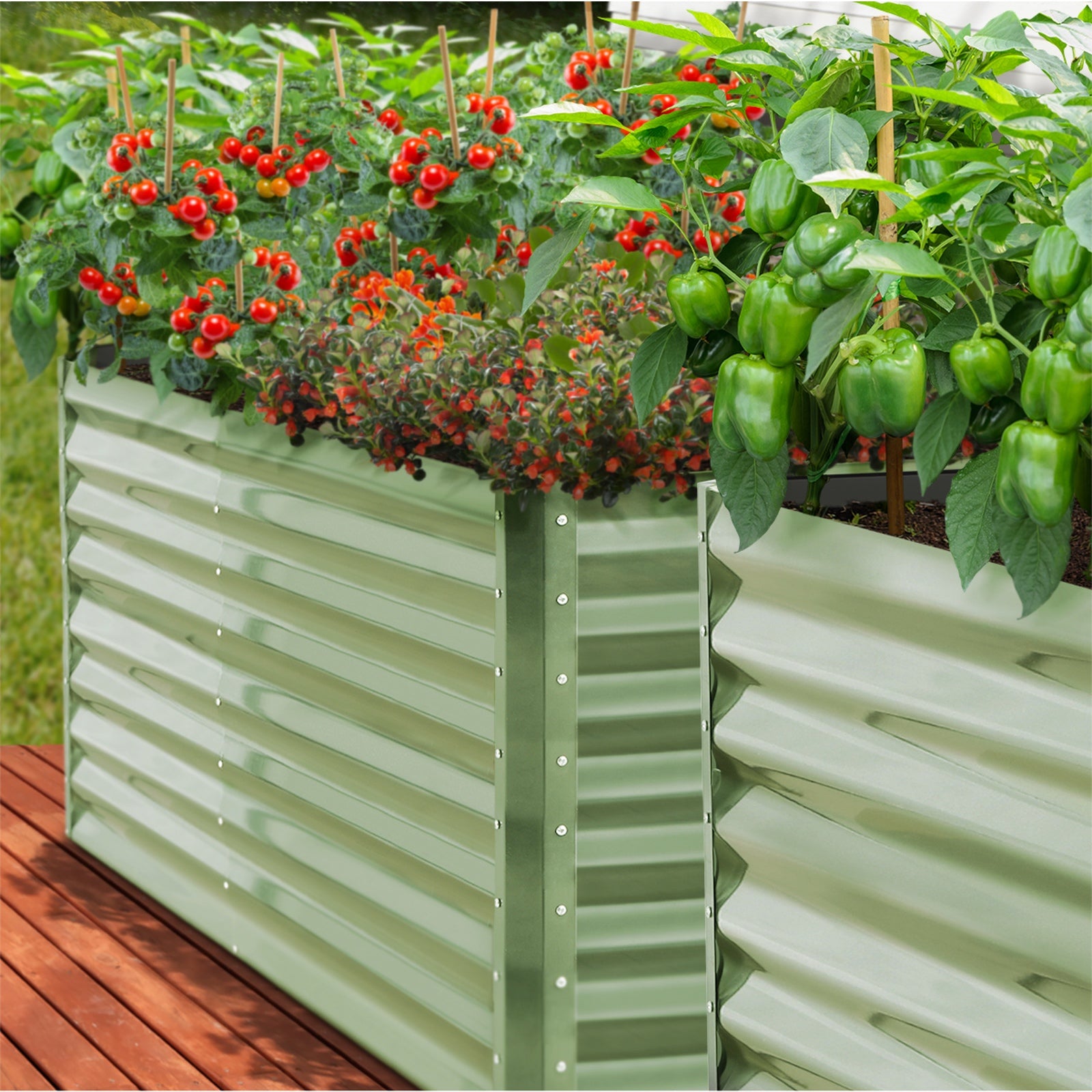 Livsip Garden Bed 240x80x73CM Raised Container Vegetable Planter Box Green - Sunyee