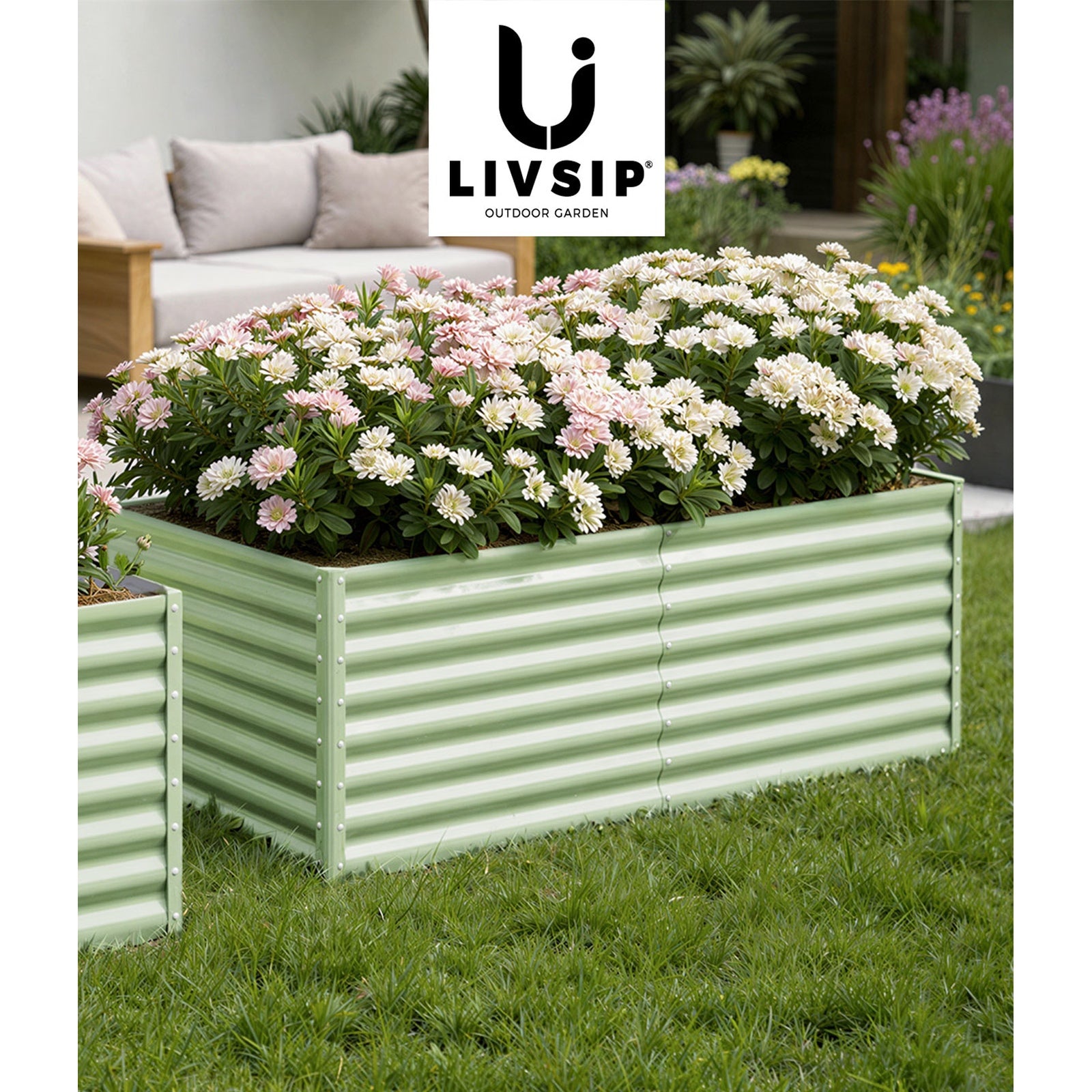 Livsip Garden Bed 320x80x73CM Raised Container Vegetable Planter Box Green - Sunyee