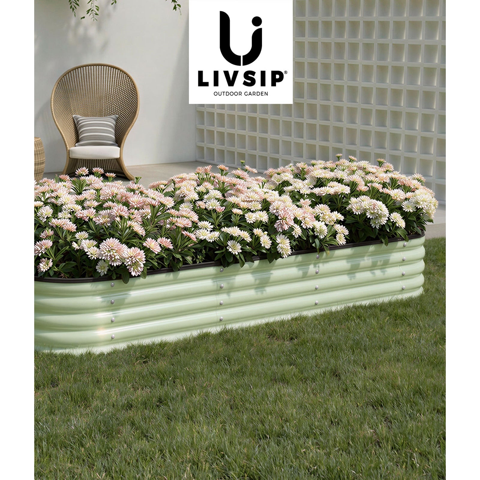 Livsip 9 In 1 Garden Bed Modular Container Planter Galvanised Steel 40CM Height - Sunyee