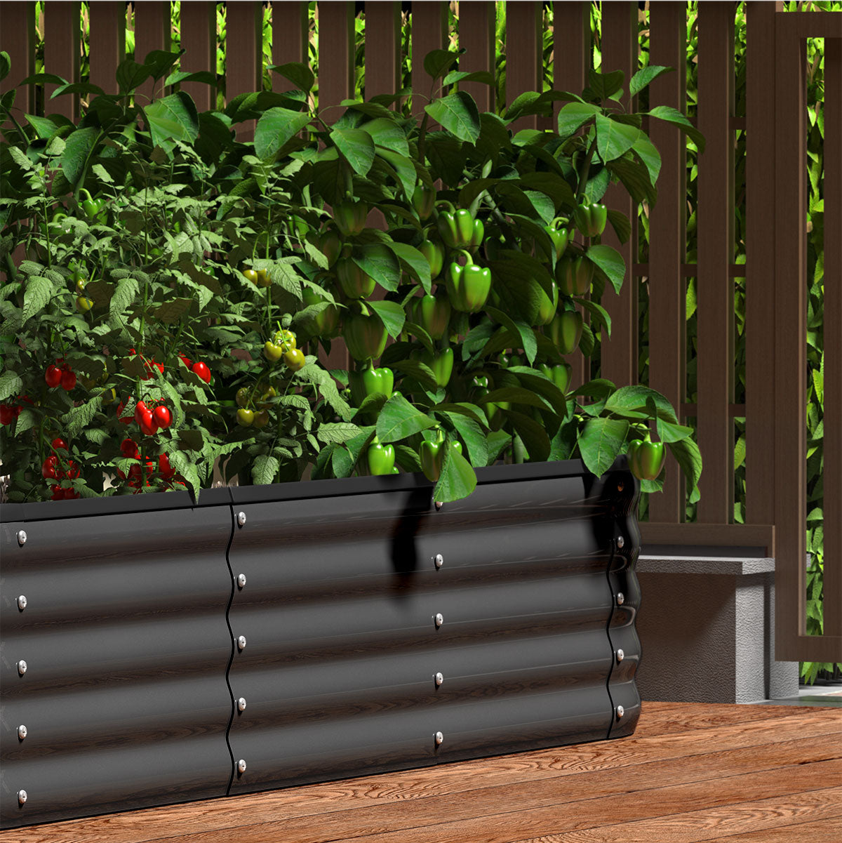Livsip 9-IN-1 Raised Garden Bed Modular Kit Planter Oval Galvanised Steel 40CM H - Sunyee