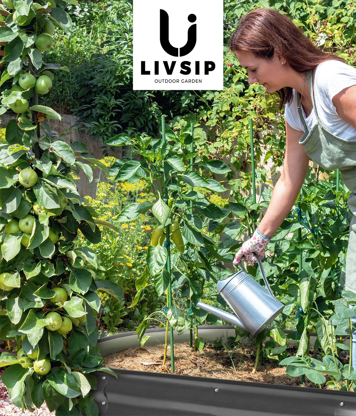 Livsip 9-IN-1 Raised Garden Bed Modular Kit Planter Oval Galvanised Steel 40CM H - Sunyee