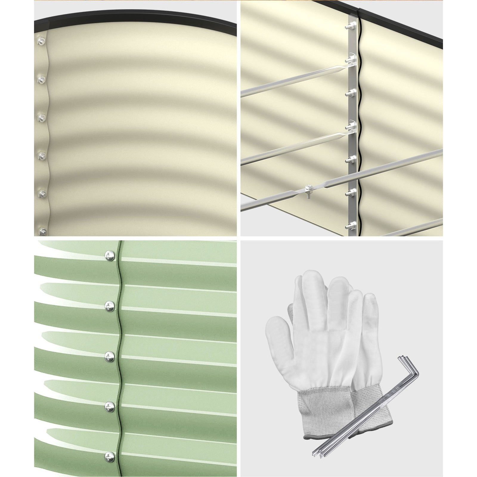 Livsip 9 In 1 Garden Bed Modular Container Planter Galvanised Steel 56CM Height - Sunyee