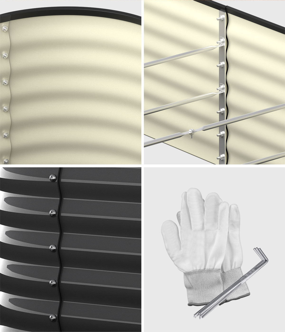 Livsip 9-IN-1 Raised Garden Bed Modular Kit Planter Oval Galvanised Steel 56CM H - Sunyee