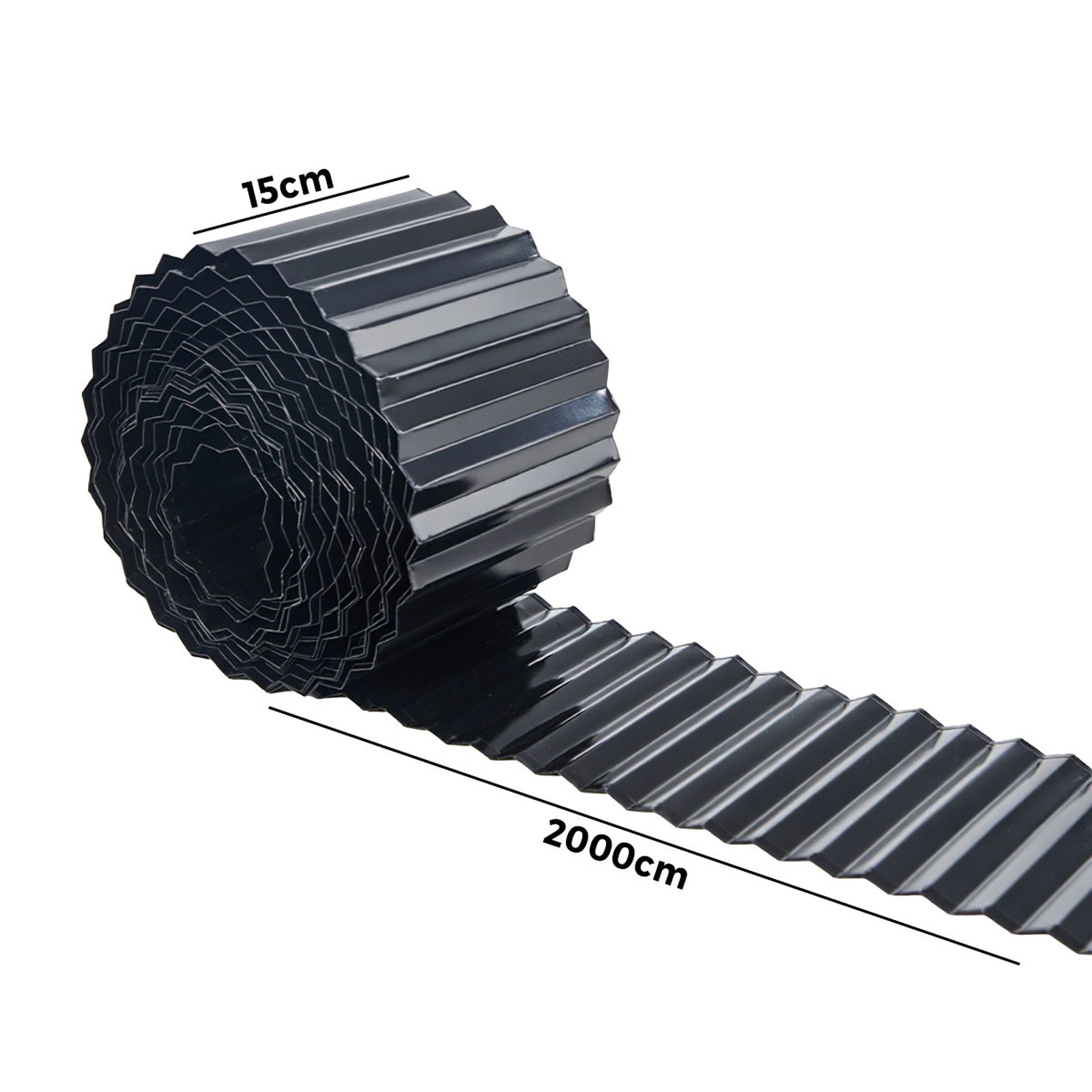 Livsip Garden Edging 20mx15cm Landscape Lawn Edge Border DIY Fence Steel Black - Sunyee